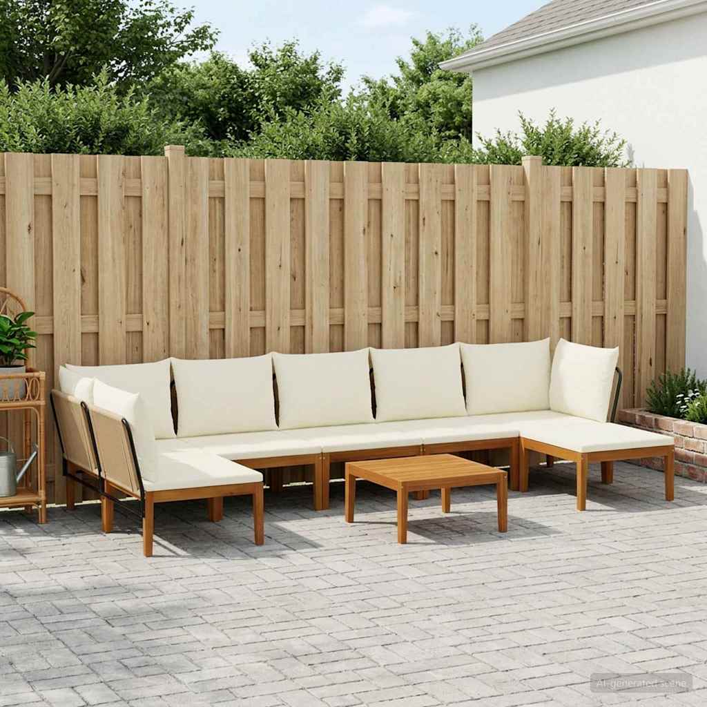 vidaXL 8 pcs Στερεό Acacia Ξύλο & Σχοινί Φυσικό