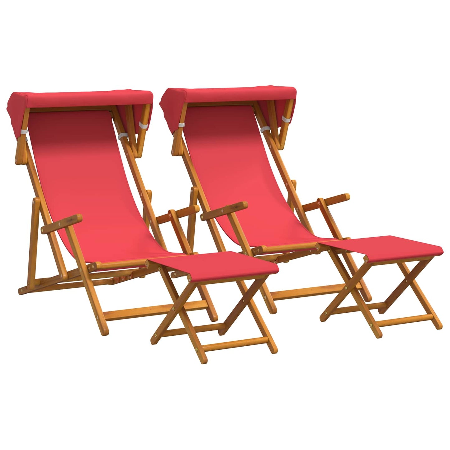 vidaXL Καρέκλα Ακτίνας 4 pcs 3 θέση Στερεό Ξύλο Ευκαλύπτου Κόκκινο
