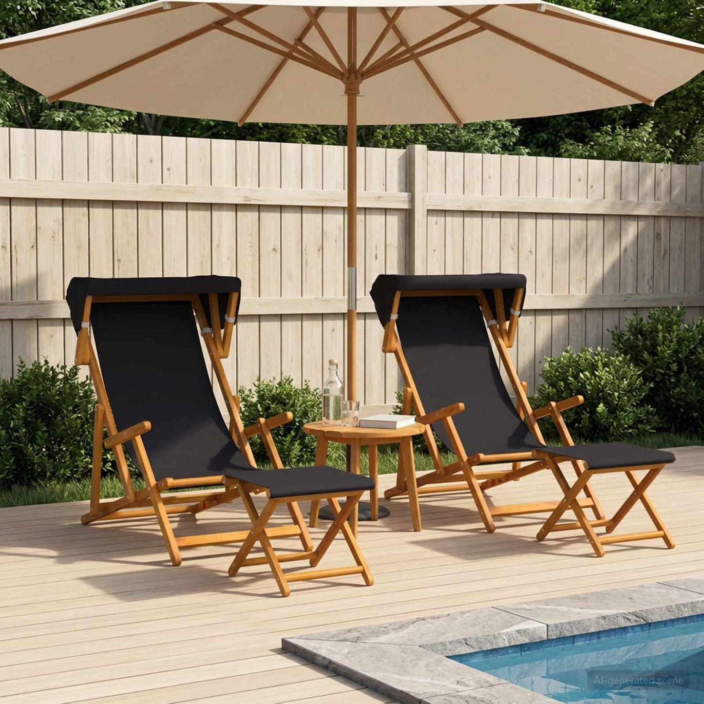 vidaXL Καρέκλα Ακτίνας 4 pcs 3 θέση Στερεό Ξύλο Ευκαλύπτου Μαύρο