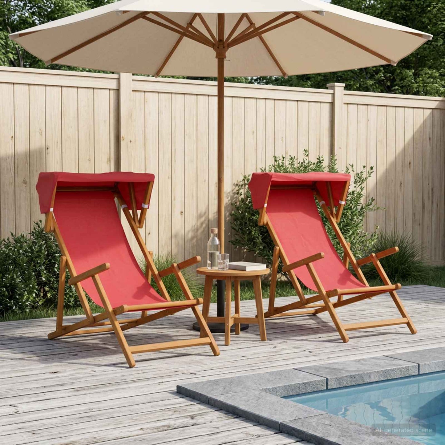 vidaXL Καρέκλα Ακτίνας 2 pcs 3 θέση Στερεό Ξύλο Ευκαλύπτου Κόκκινο