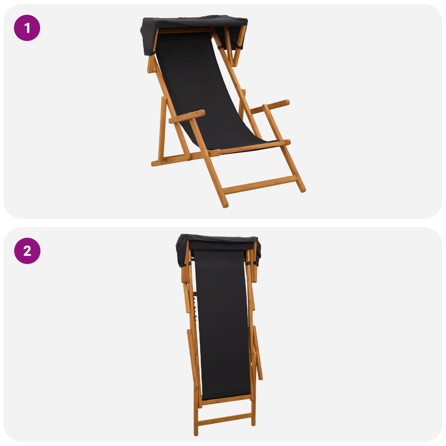 vidaXL Καρέκλα Ακτίνας 2 pcs 3 θέση Στερεό Ξύλο Ευκαλύπτου Μαύρο