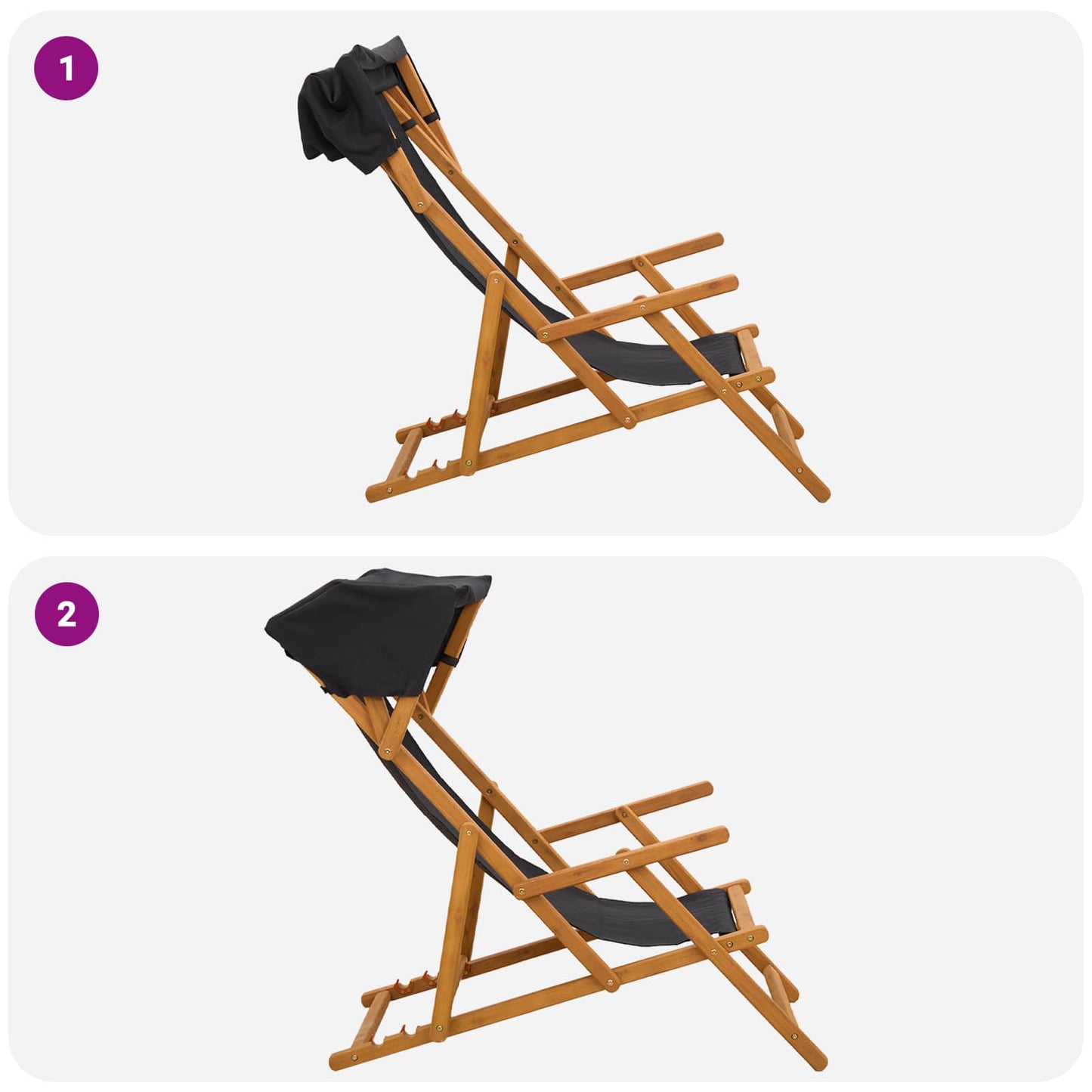 vidaXL Καρέκλα Ακτίνας 2 pcs 3 θέση Στερεό Ξύλο Ευκαλύπτου Μαύρο