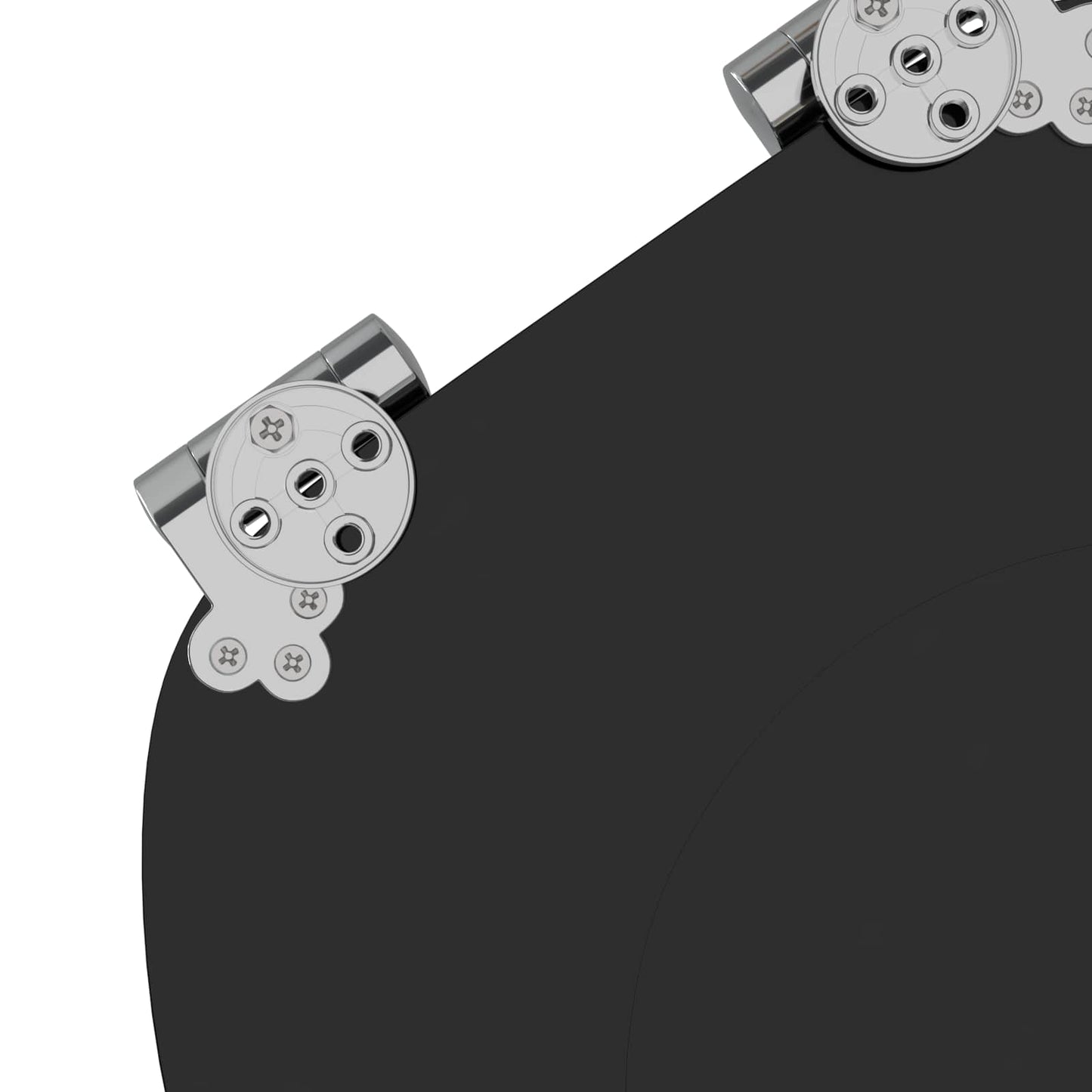 vidaXL Μαλακή κλειστή λεκάνη Μαύρο 44 x 38 εκ. Πίνακας MDF