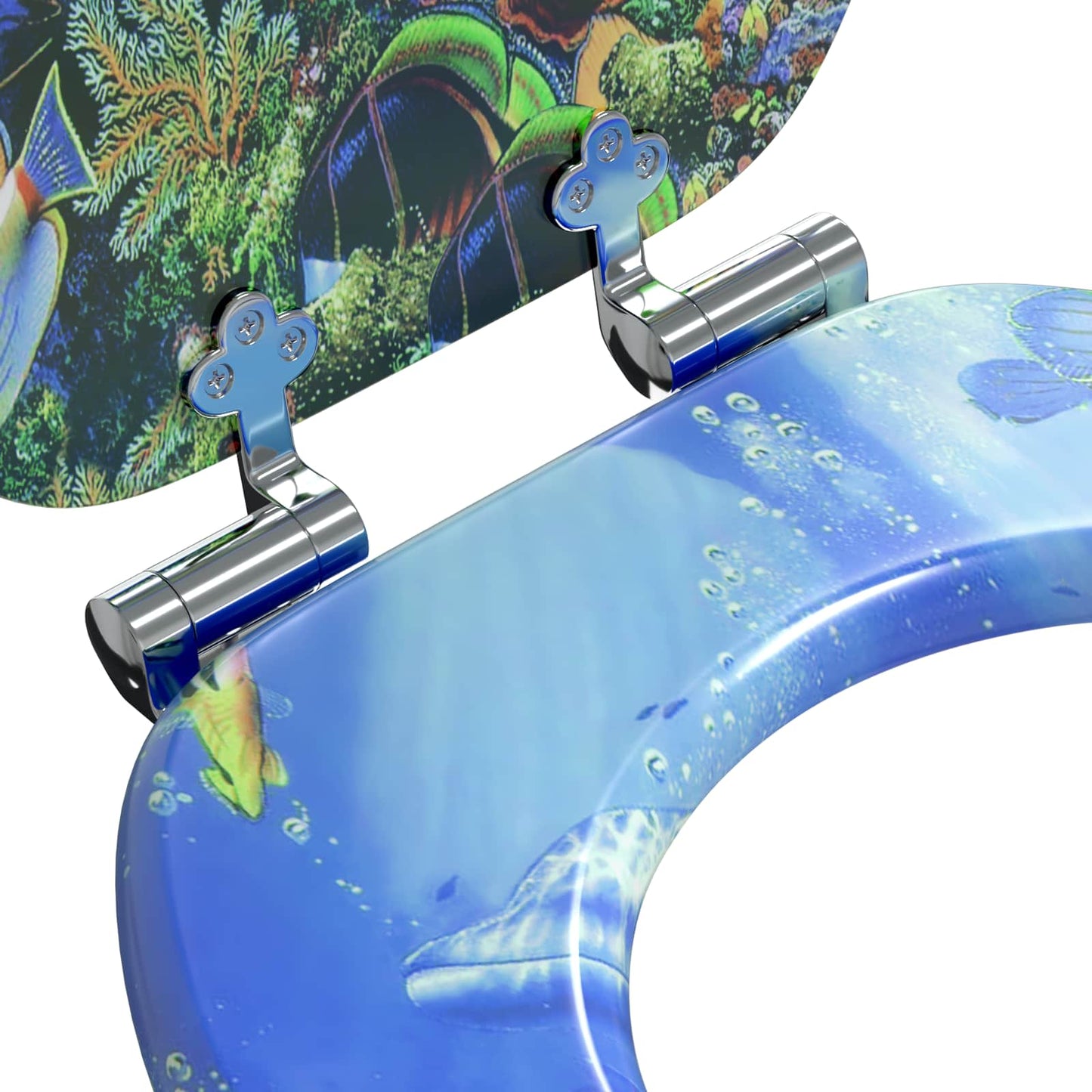 vidaXL Μαλακή κλειστή λεκάνη Μπλε 44 x 38 εκ. Πίνακας MDF