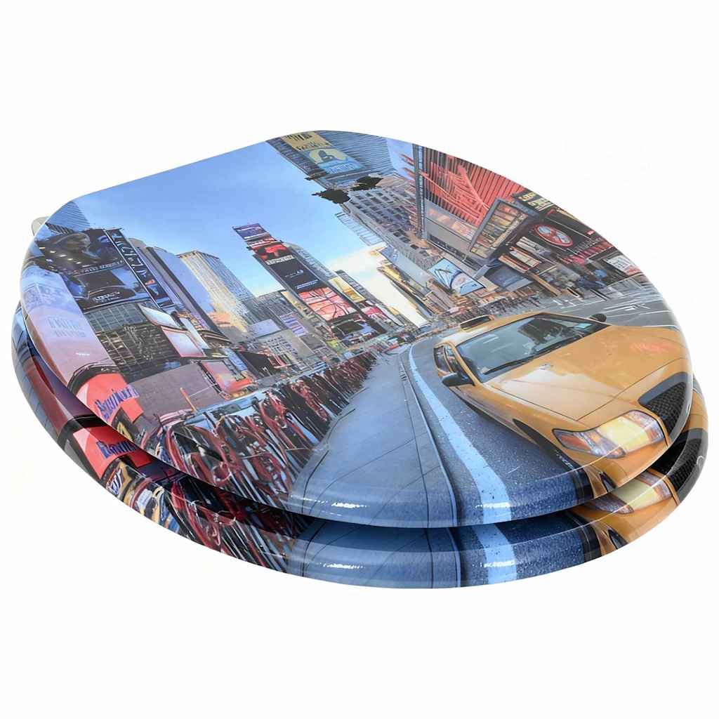 vidaXL Μαλακή κλειστή λεκάνη Πολύχρωμο 44 x 38 εκ. Πίνακας MDF