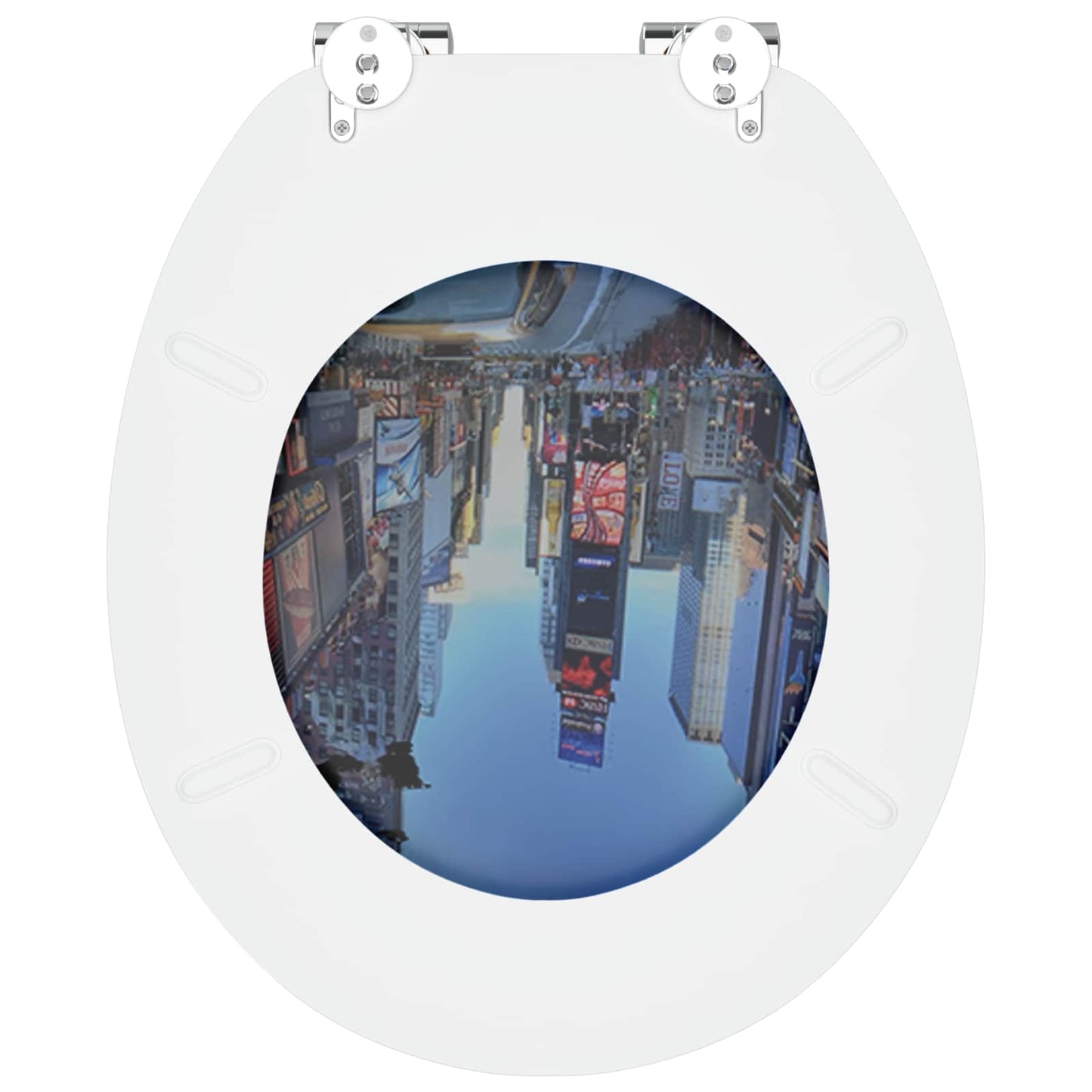 vidaXL Μαλακή κλειστή λεκάνη Πολύχρωμο 44 x 38 εκ. Πίνακας MDF