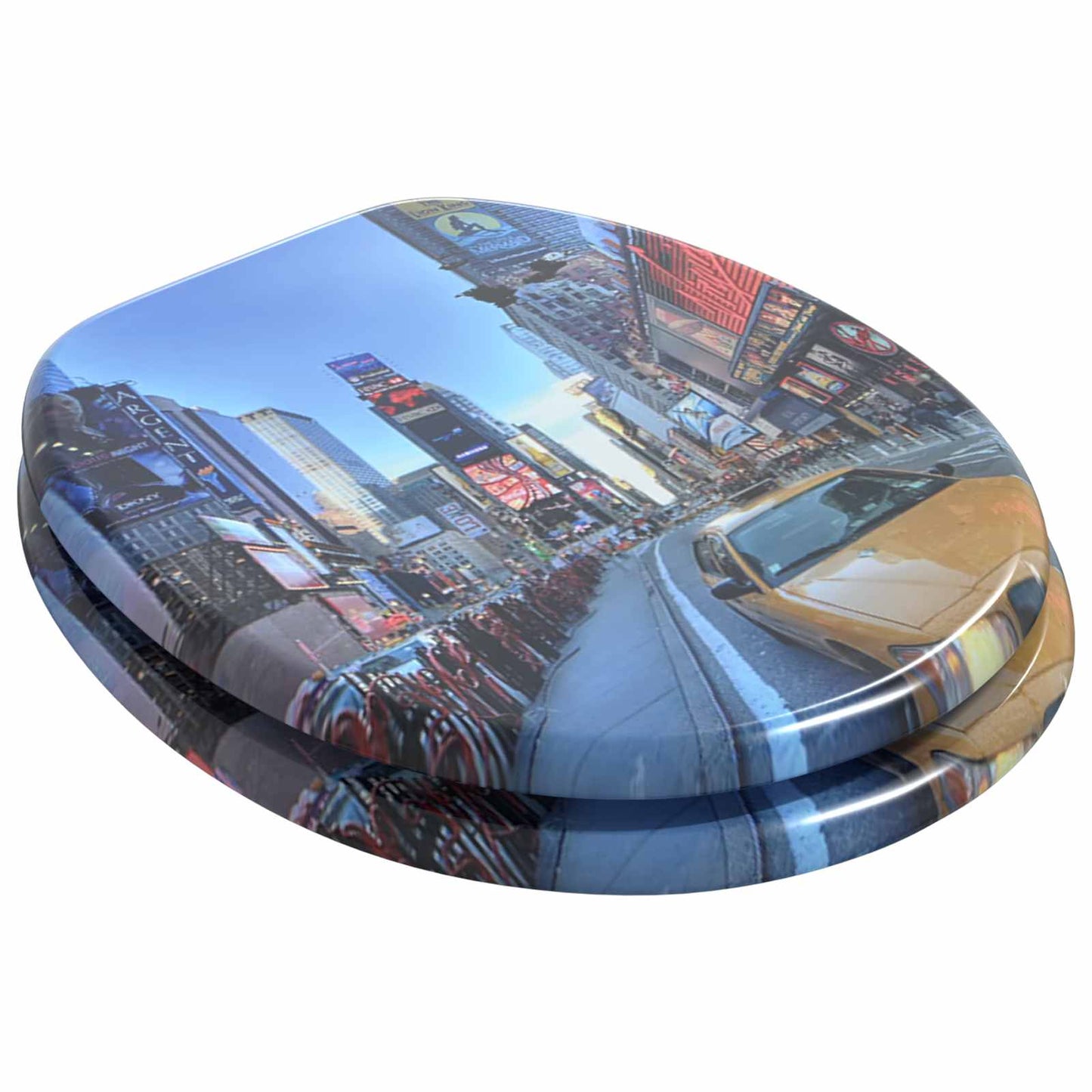 vidaXL Μαλακή κλειστή λεκάνη Πολύχρωμο 44 x 38 εκ. Πίνακας MDF