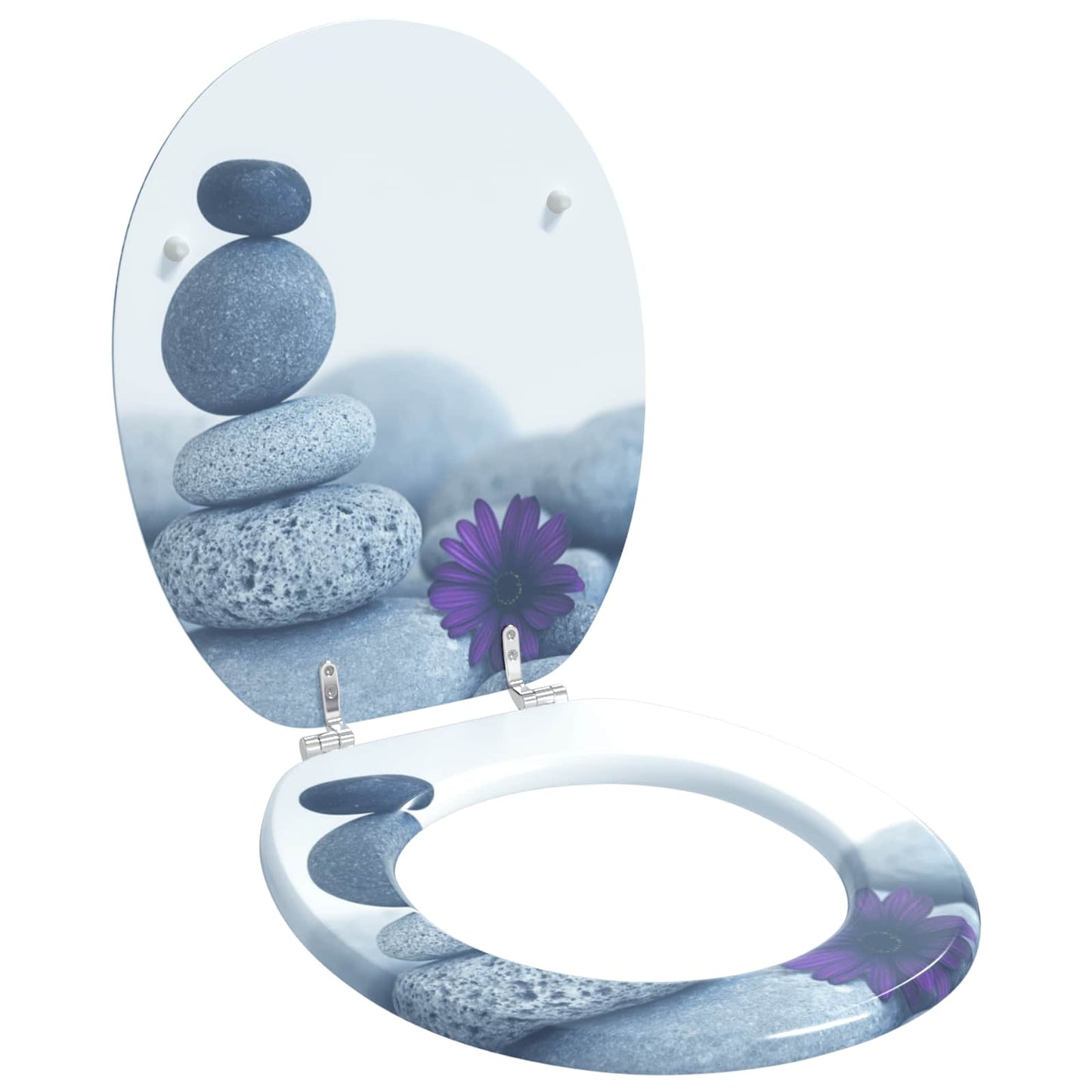 vidaXL Μαλακή κλειστή λεκάνη Γκρι 44 x 38 εκ. Πίνακας MDF