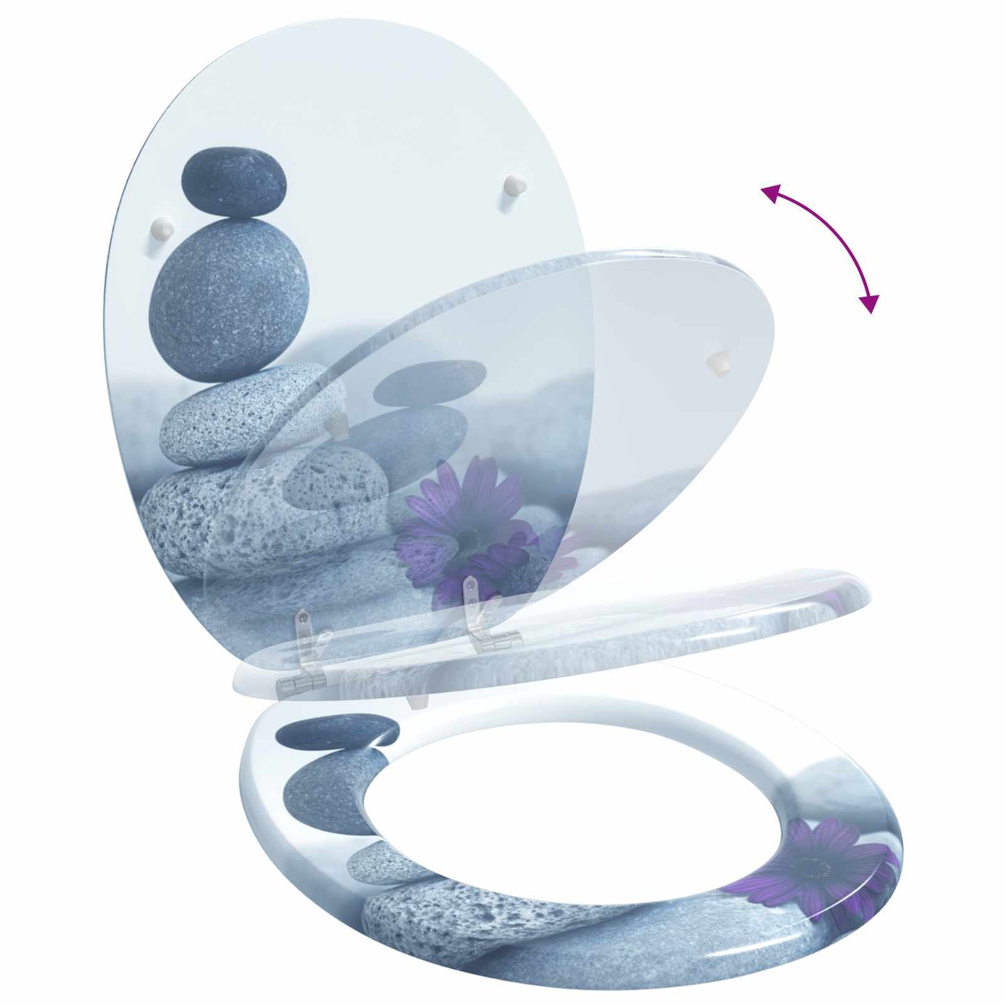 vidaXL Μαλακή κλειστή λεκάνη Γκρι 44 x 38 εκ. Πίνακας MDF