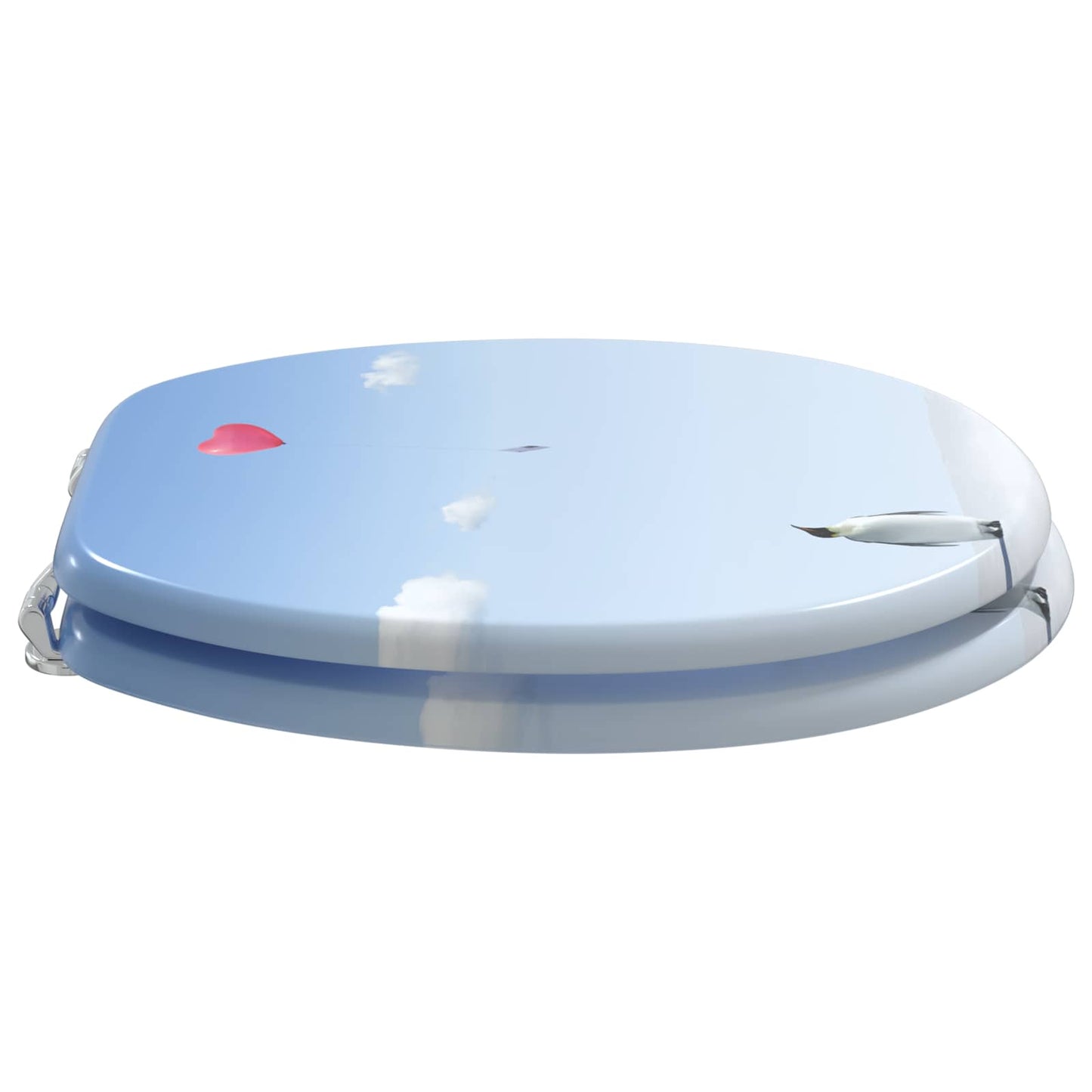 vidaXL Μαλακή κλειστή λεκάνη Μπλε 44 x 38 εκ. Πίνακας MDF