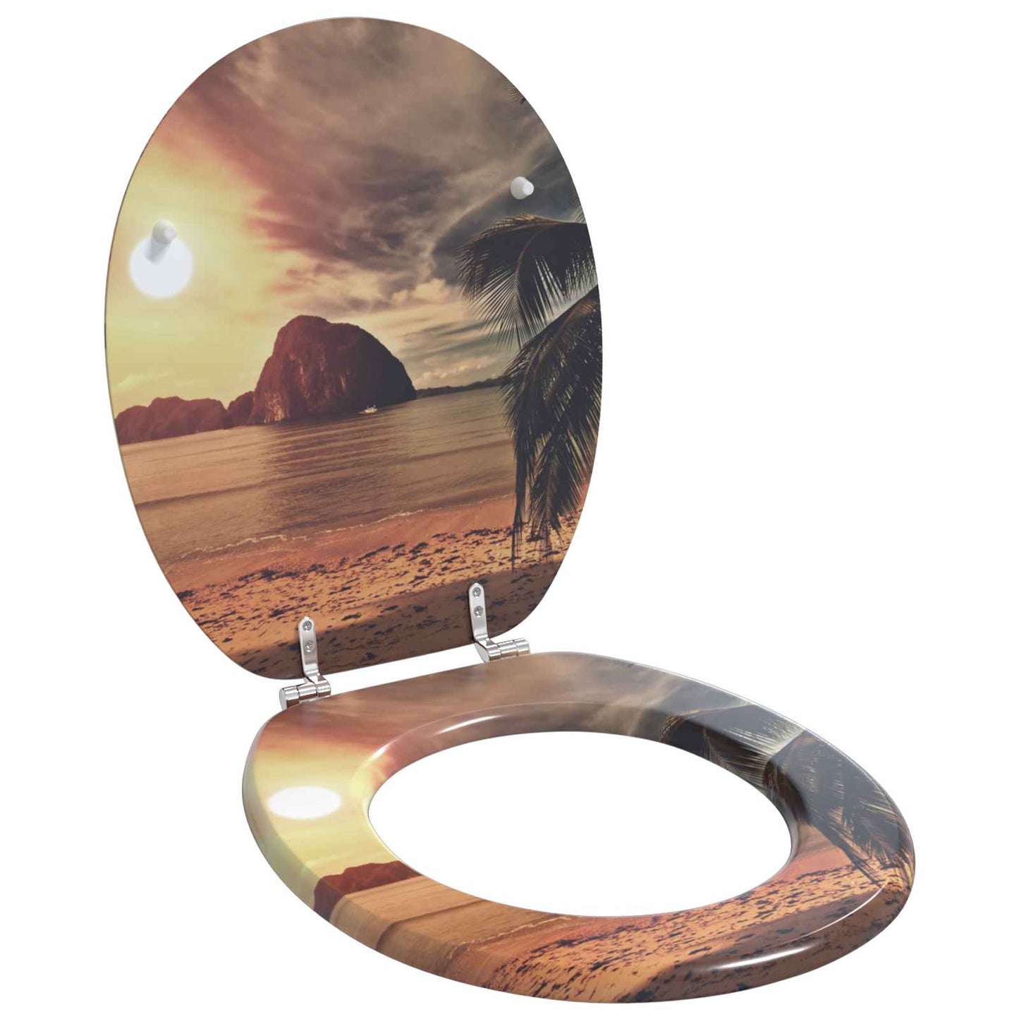 vidaXL Μαλακή κλειστή λεκάνη Πορτοκαλί 44 x 38 εκ. Πίνακας MDF