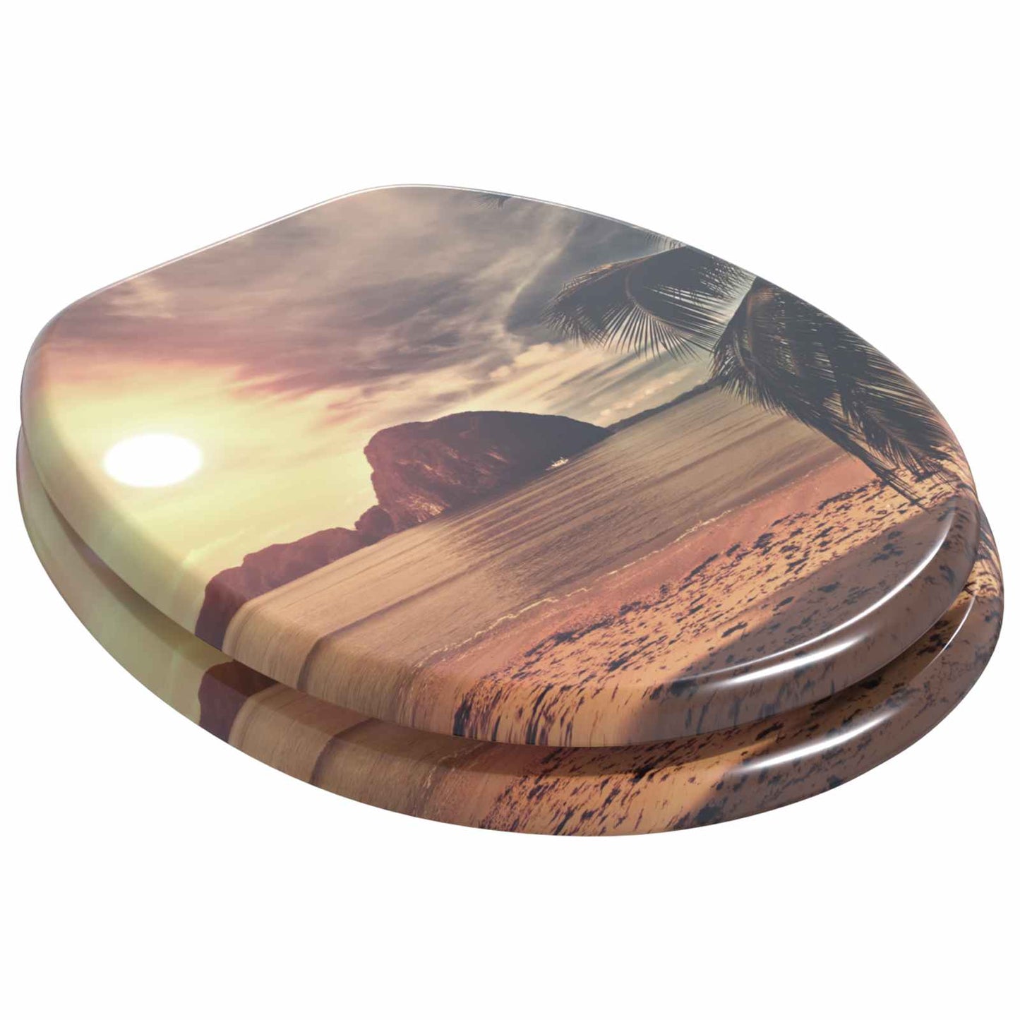 vidaXL Μαλακή κλειστή λεκάνη Πορτοκαλί 44 x 38 εκ. Πίνακας MDF