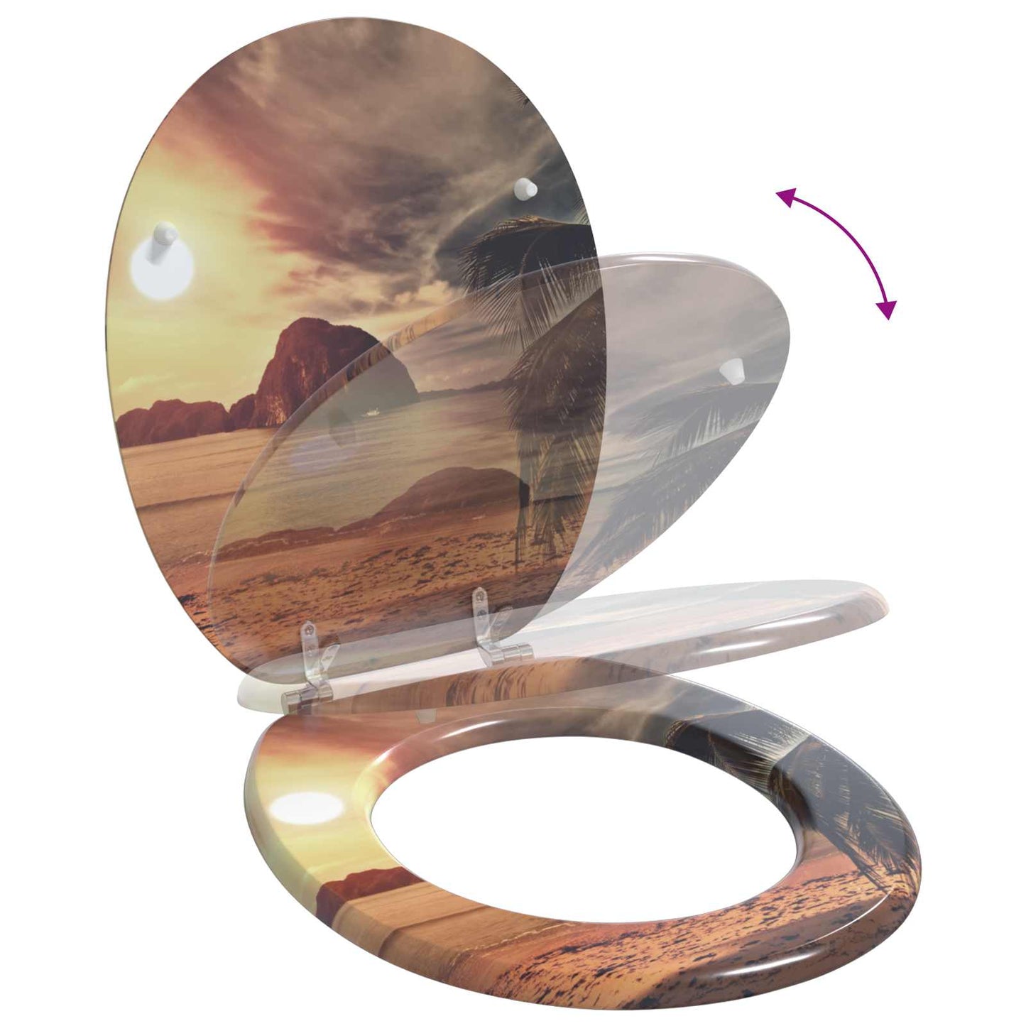 vidaXL Μαλακή κλειστή λεκάνη Πορτοκαλί 44 x 38 εκ. Πίνακας MDF