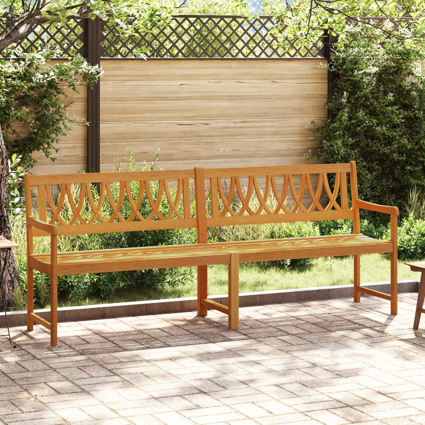 vidaXL Εξωτερικός πάγκος Φυσικό 220 x 55,5 x 90 εκ.