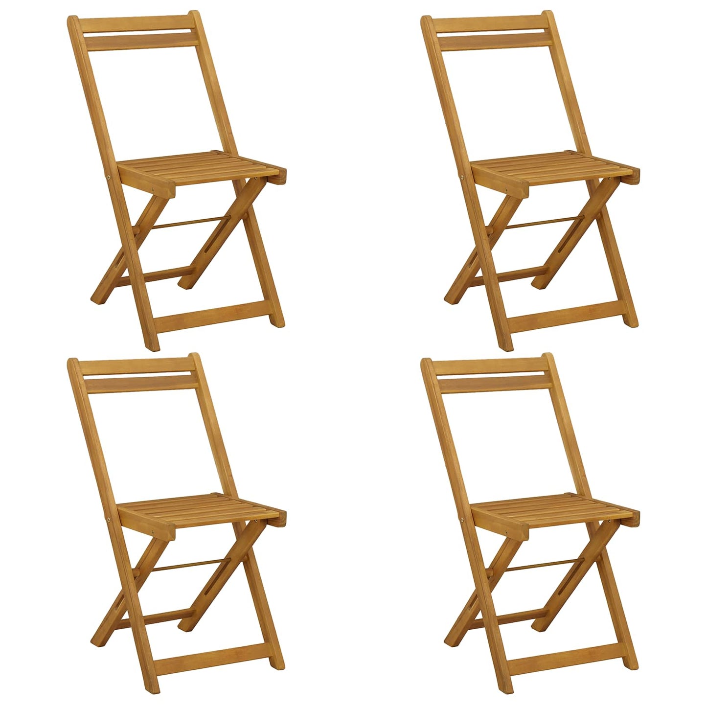 vidaXL Φορητές καρέκλες κήπου 4 pcs Φυσικό 40 x 53 x 80 εκ