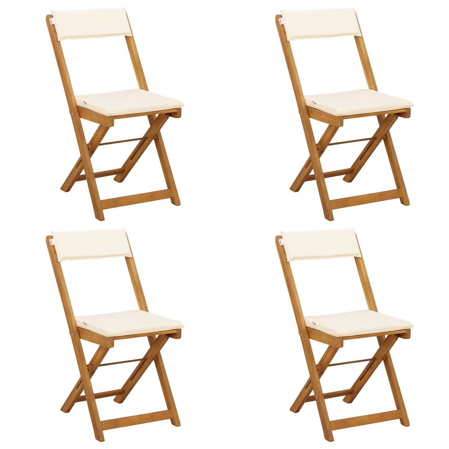 vidaXL Καρέκλες εξωτερικής βεράντας 4 pcs Λευκό κρεμ 40 x 53 x 80 εκ