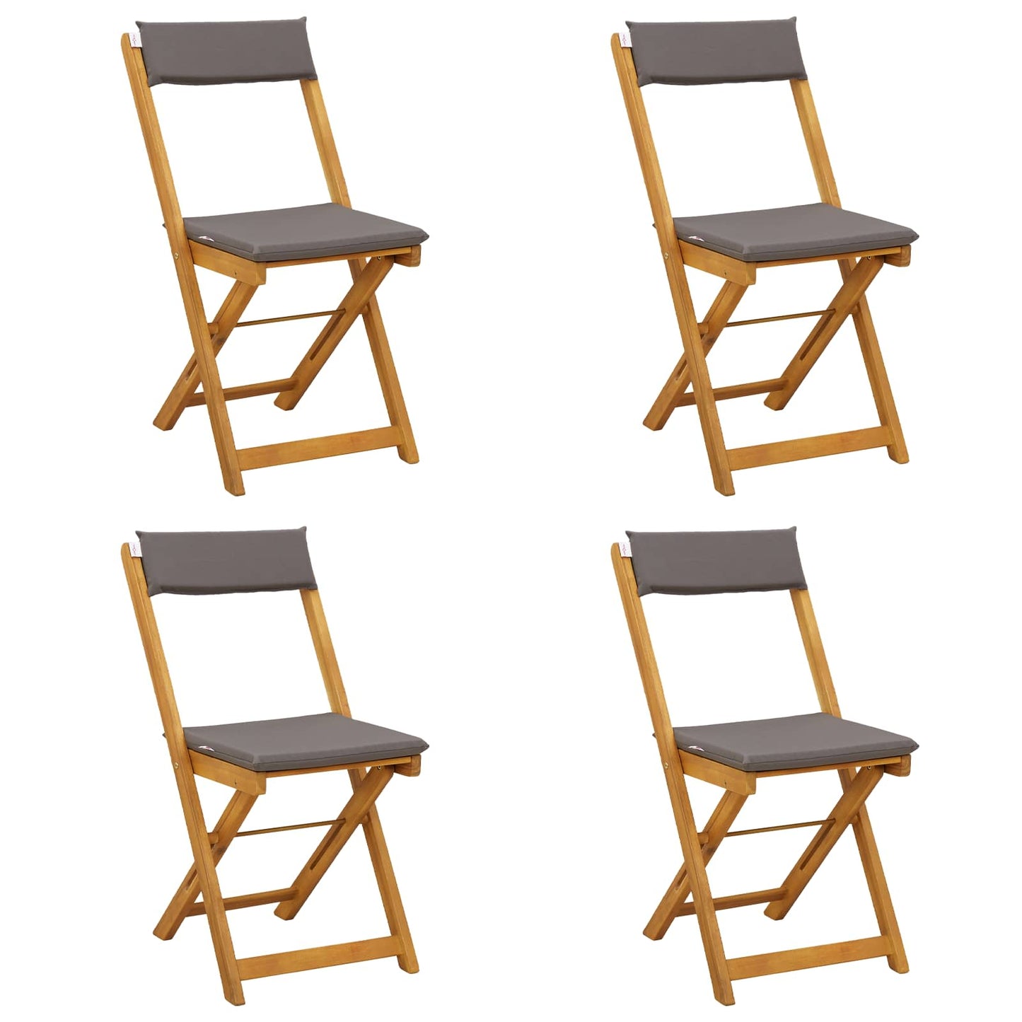 vidaXL Καρέκλες εξωτερικής βεράντας 4 pcs Σκούρο Γκρι 40 x 53 x 80 εκ