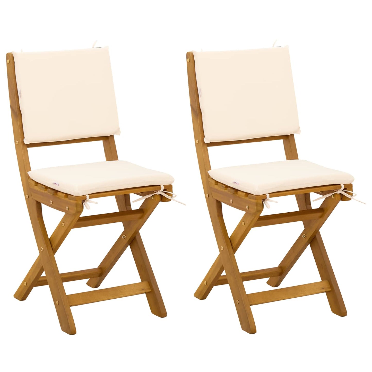 vidaXL Καρέκλες εξωτερικής βεράντας 2 pcs Λευκό κρεμ