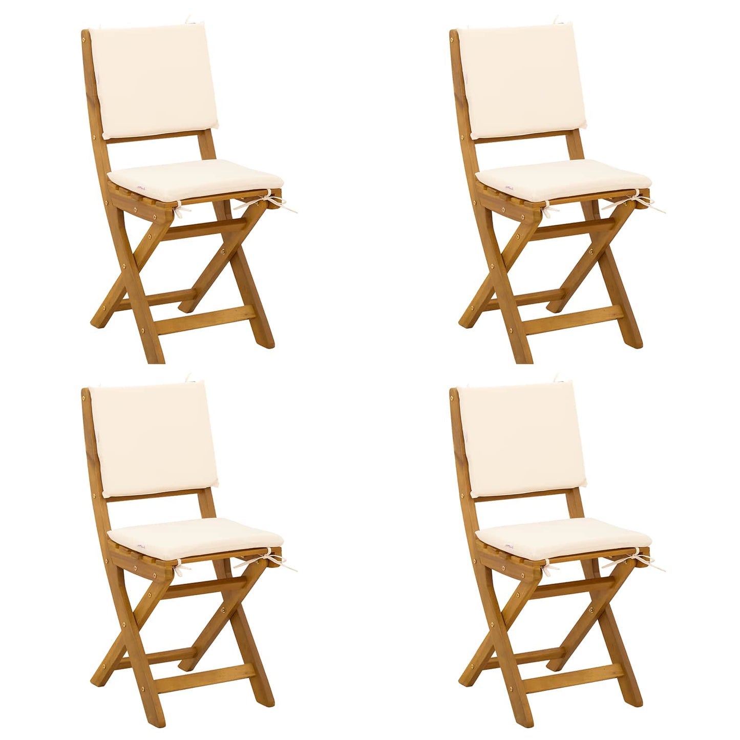 vidaXL Καρέκλες εξωτερικής βεράντας 4 pcs Λευκό κρεμ