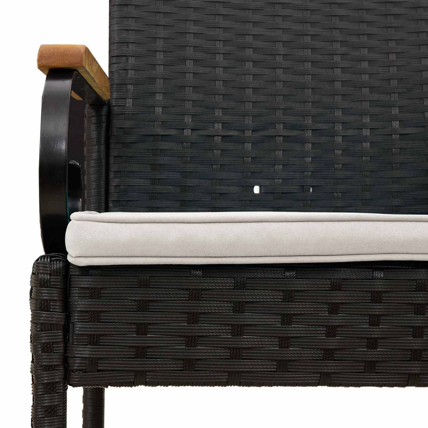 vidaXL Καρέκλες Κήπου με μαξιλάρι 2 pcs Μαύρο και Κρεμ Λευκό