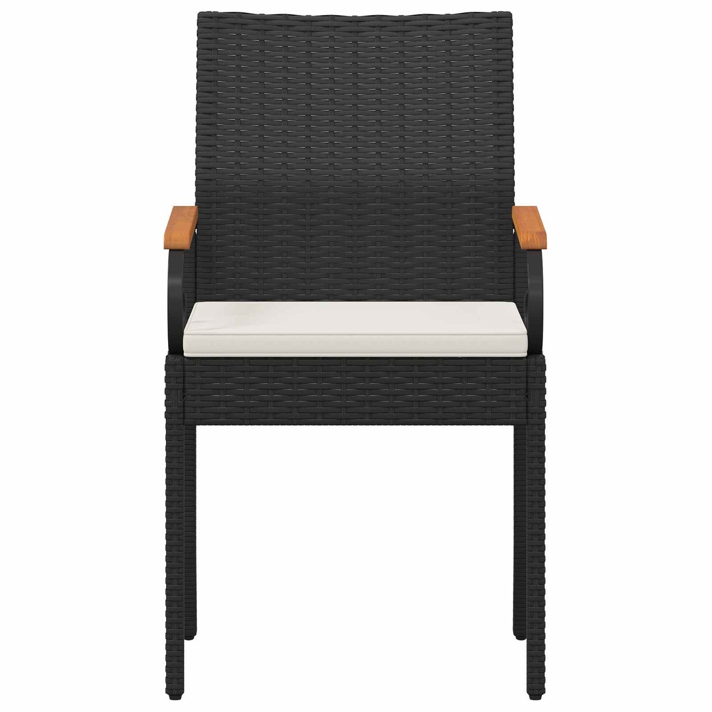 vidaXL Καρέκλες Κήπου με μαξιλάρι 2 pcs Μαύρο και Κρεμ Λευκό