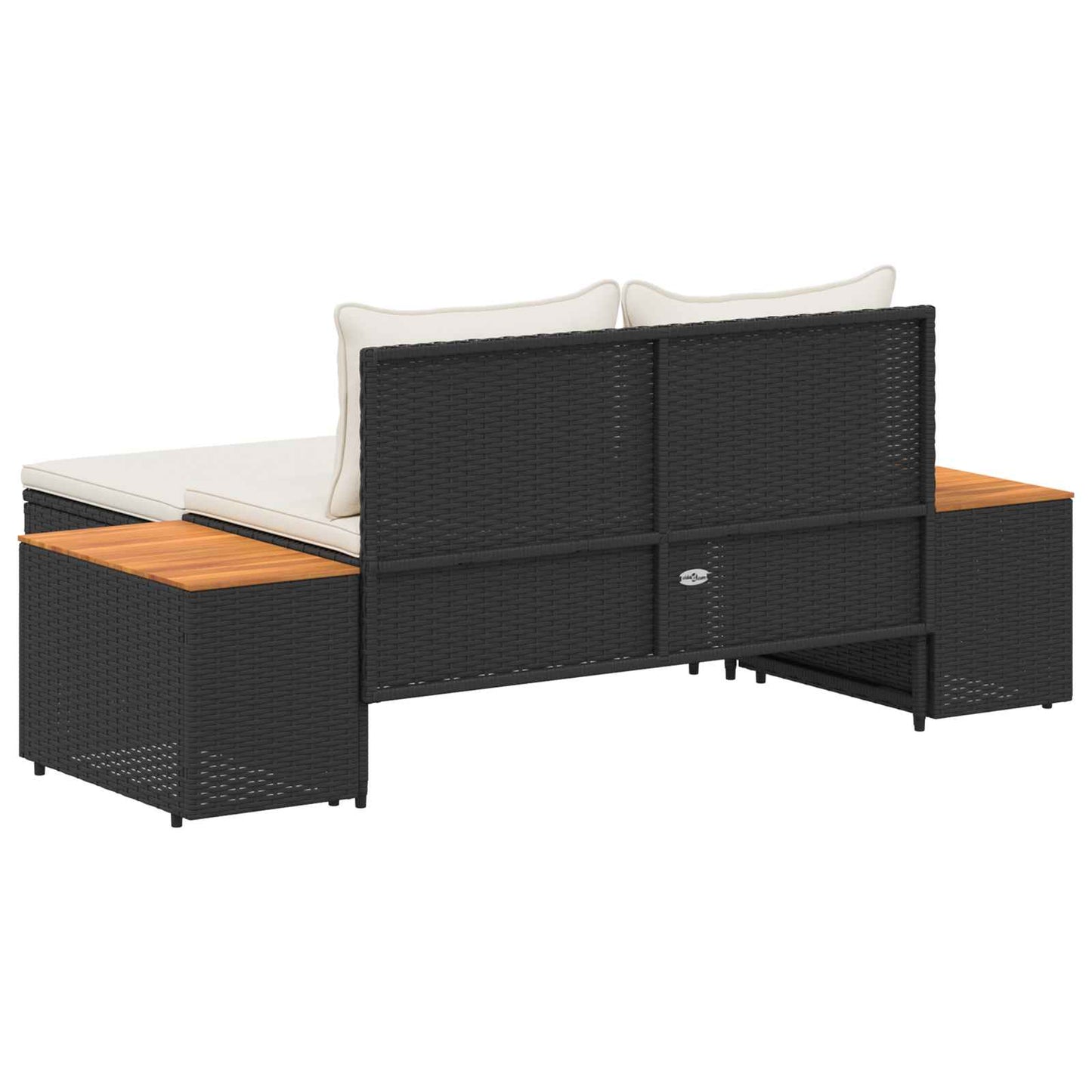 vidaXL Σειρά Καναπέ Εξωτερικού με μαξιλάρι 4 pcs Μαύρο και Κρεμ Λευκό