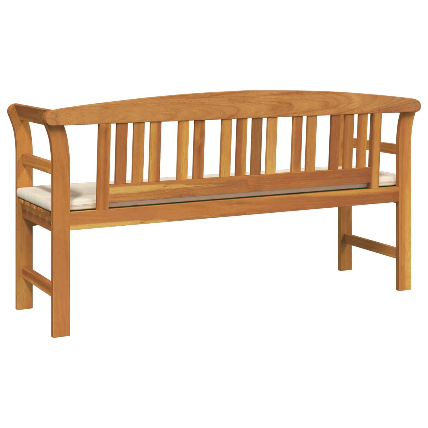 vidaXL παγκάκι με μαξιλάρι Φυσικό λάδι φινιρίσματος 157 x 46 x 82,5 εκ