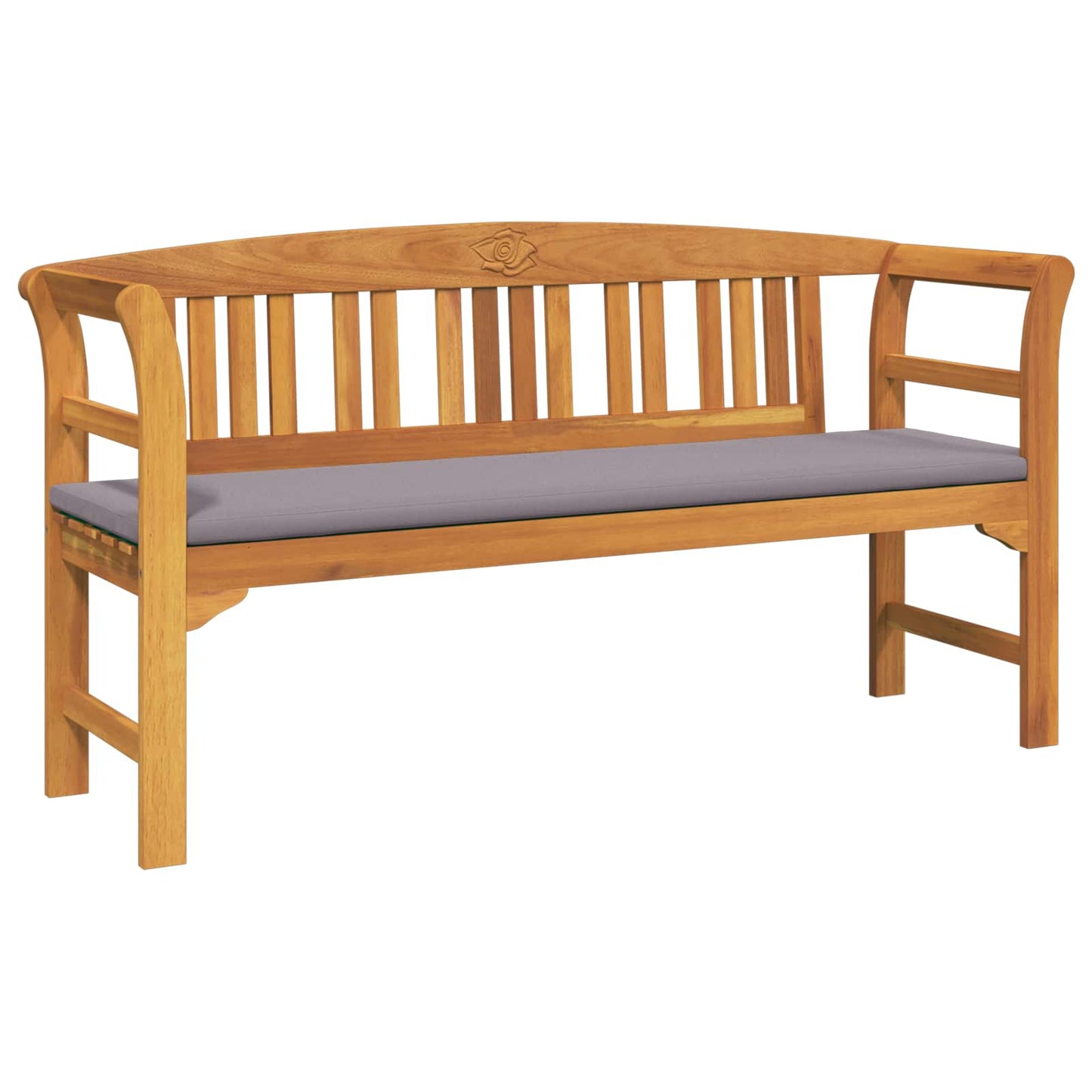 vidaXL παγκάκι με μαξιλάρι Φυσικό λάδι φινιρίσματος 157 x 46 x 82,5 εκ