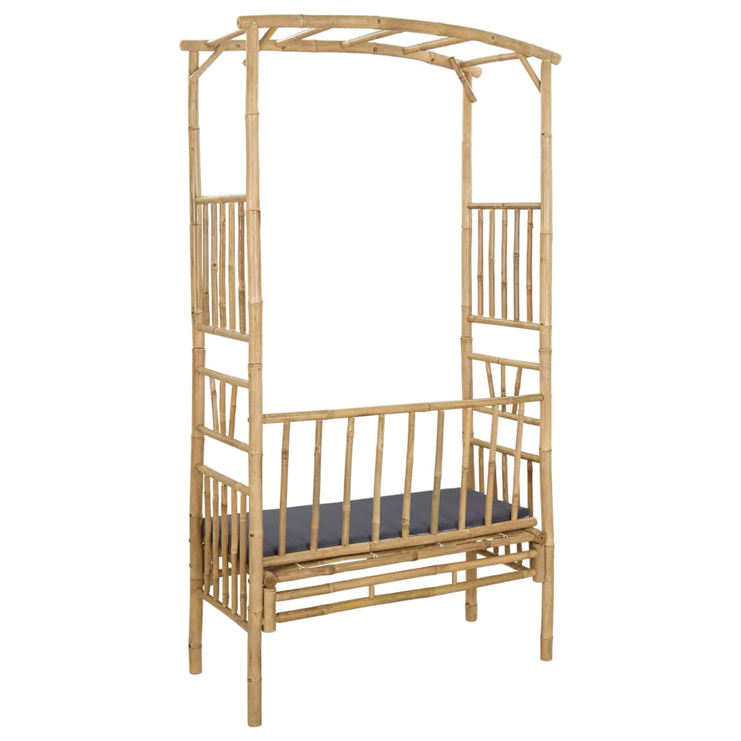 vidaXL Κήπος Καμάρα με Παγκάκι Φυσικό 115 x 50 x 205 εκ. Μπαμπού