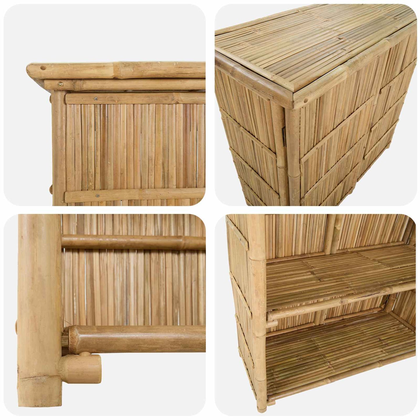 vidaXL Εξωτερικό τραπέζι μπαρ Φυσικό 115 x 55 x 105 εκ. Μπαμπού