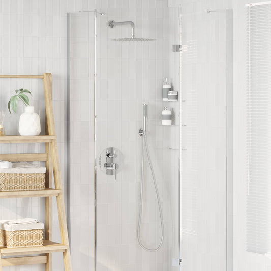 vidaXL Κρυφό Σύστημα Ντους (Στρογγυλό) Ασημί Ανοξείδωτο Ατσάλι 201
