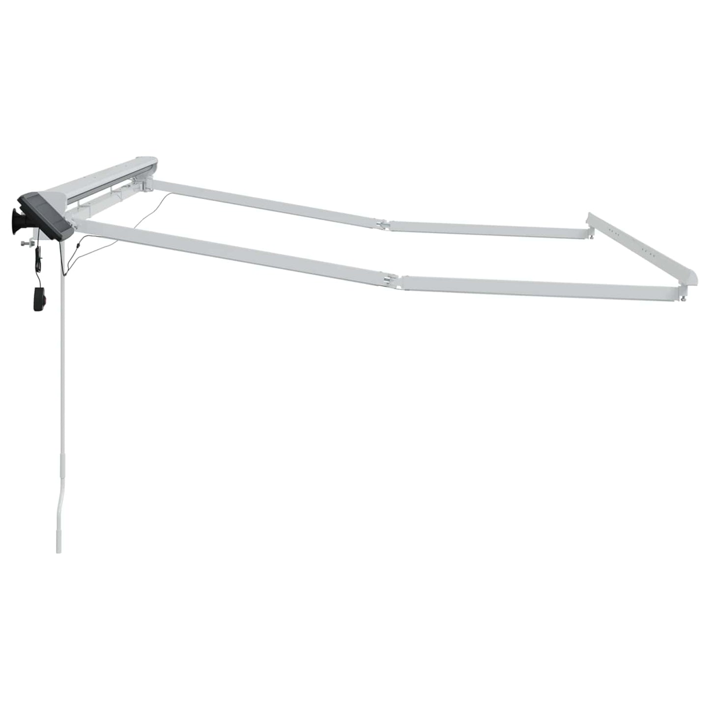 vidaXL Χειροκίνητο πλαίσιο τέντας με LED Λευκός 3,5 x 2 m Αλουμίνιο