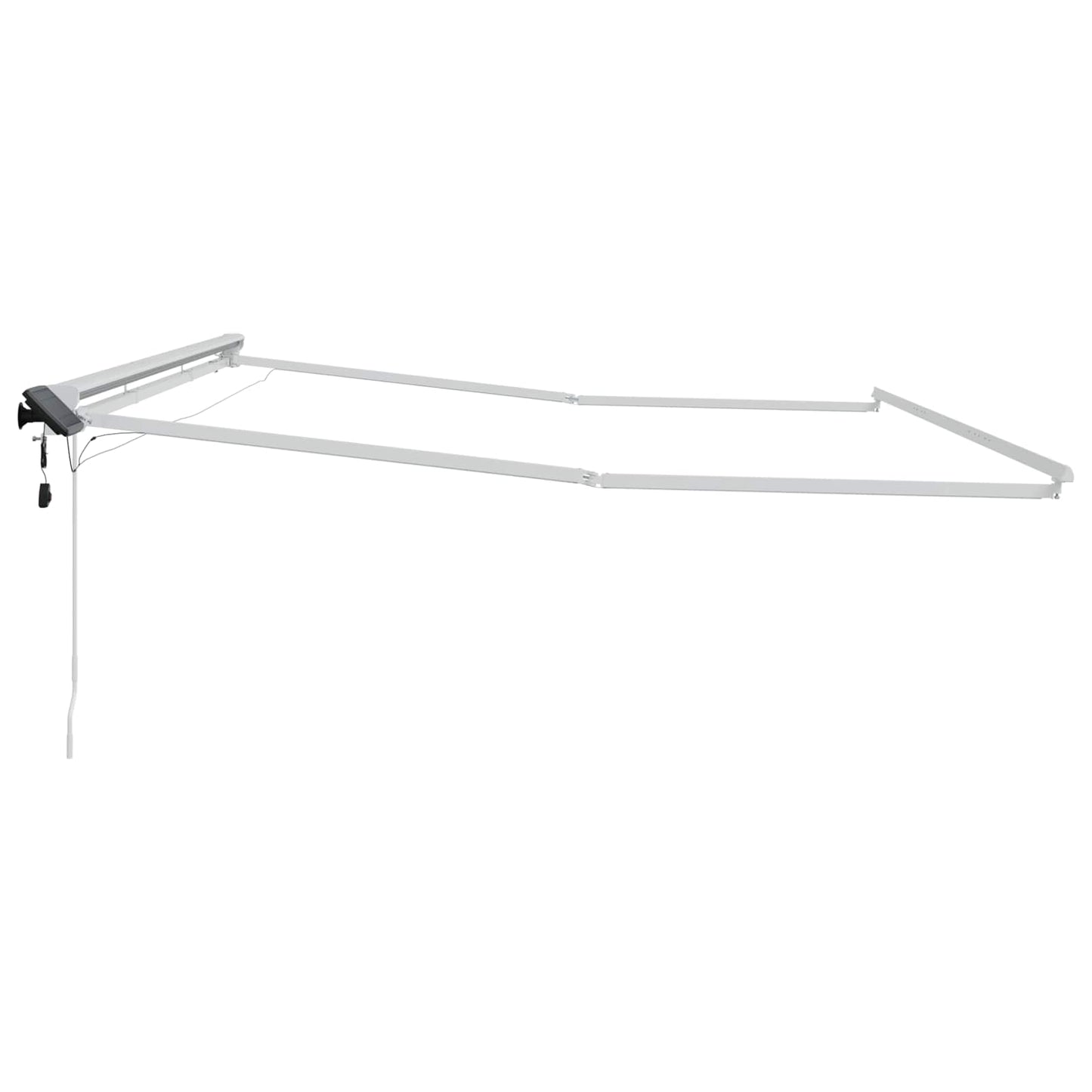 vidaXL Χειροκίνητο πλαίσιο τέντας με LED Λευκός 4 x 3,5 μ Αλουμίνιο