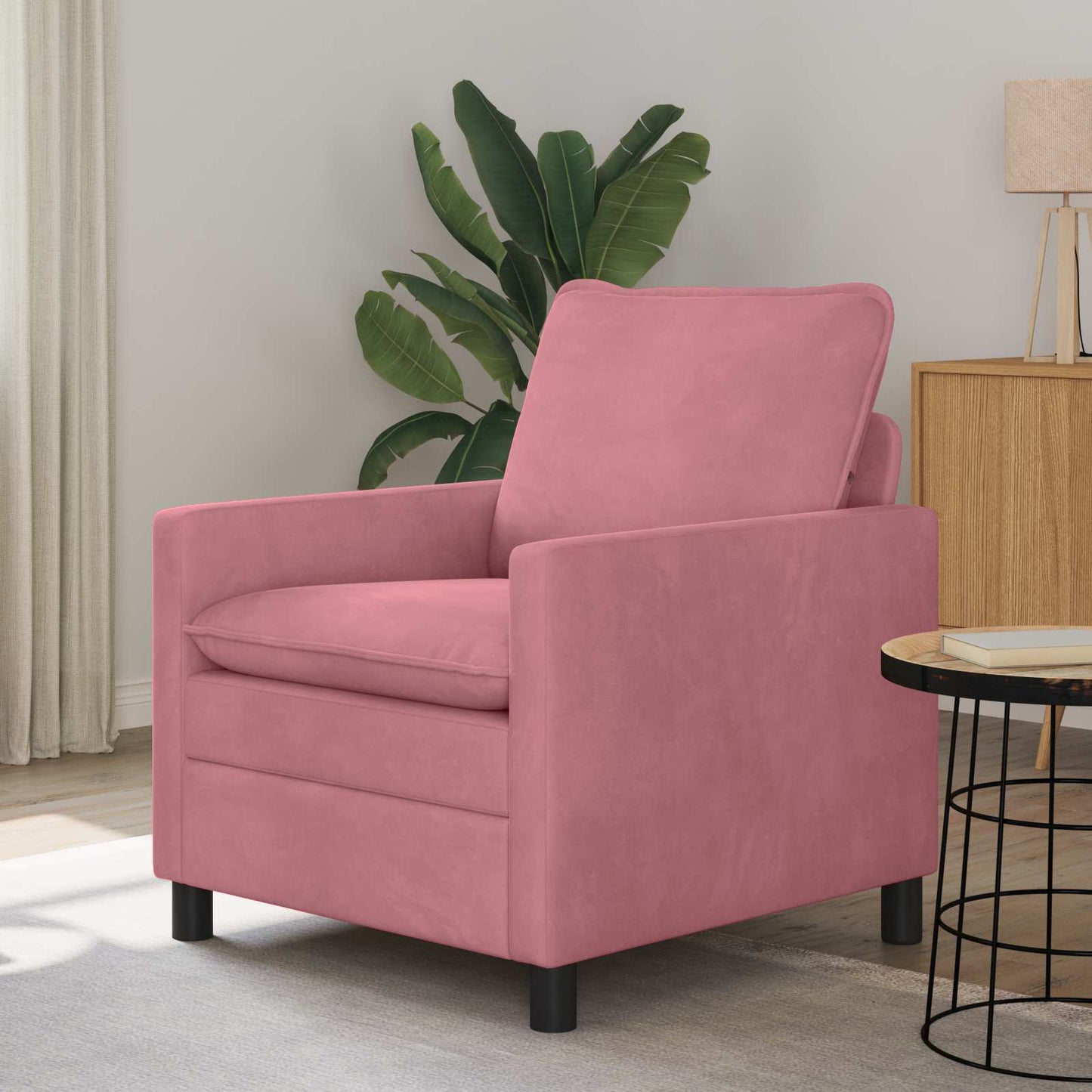 vidaXL Καναπές Ροζ 76 x 81 x 87,5 εκ Βελούδο