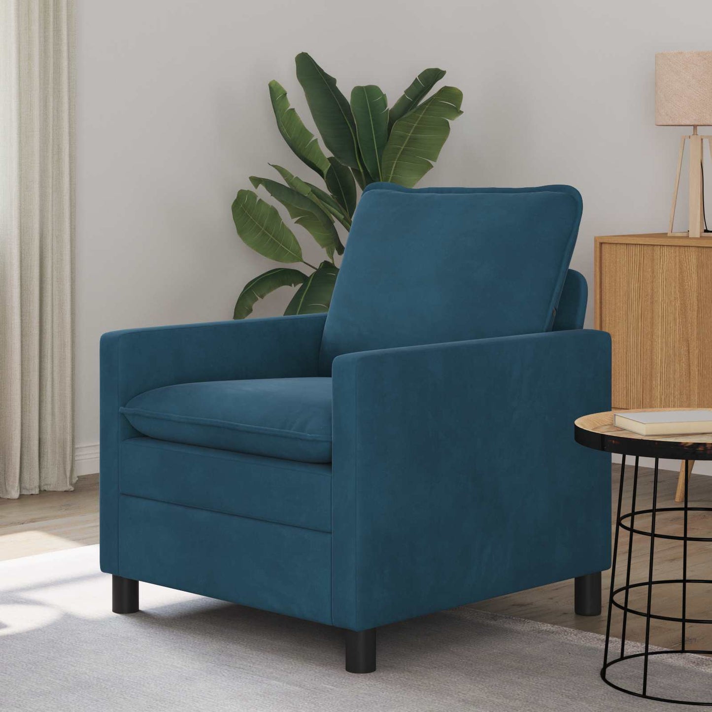 vidaXL Καναπές Μπλε 76 x 81 x 87,5 εκ Βελούδο