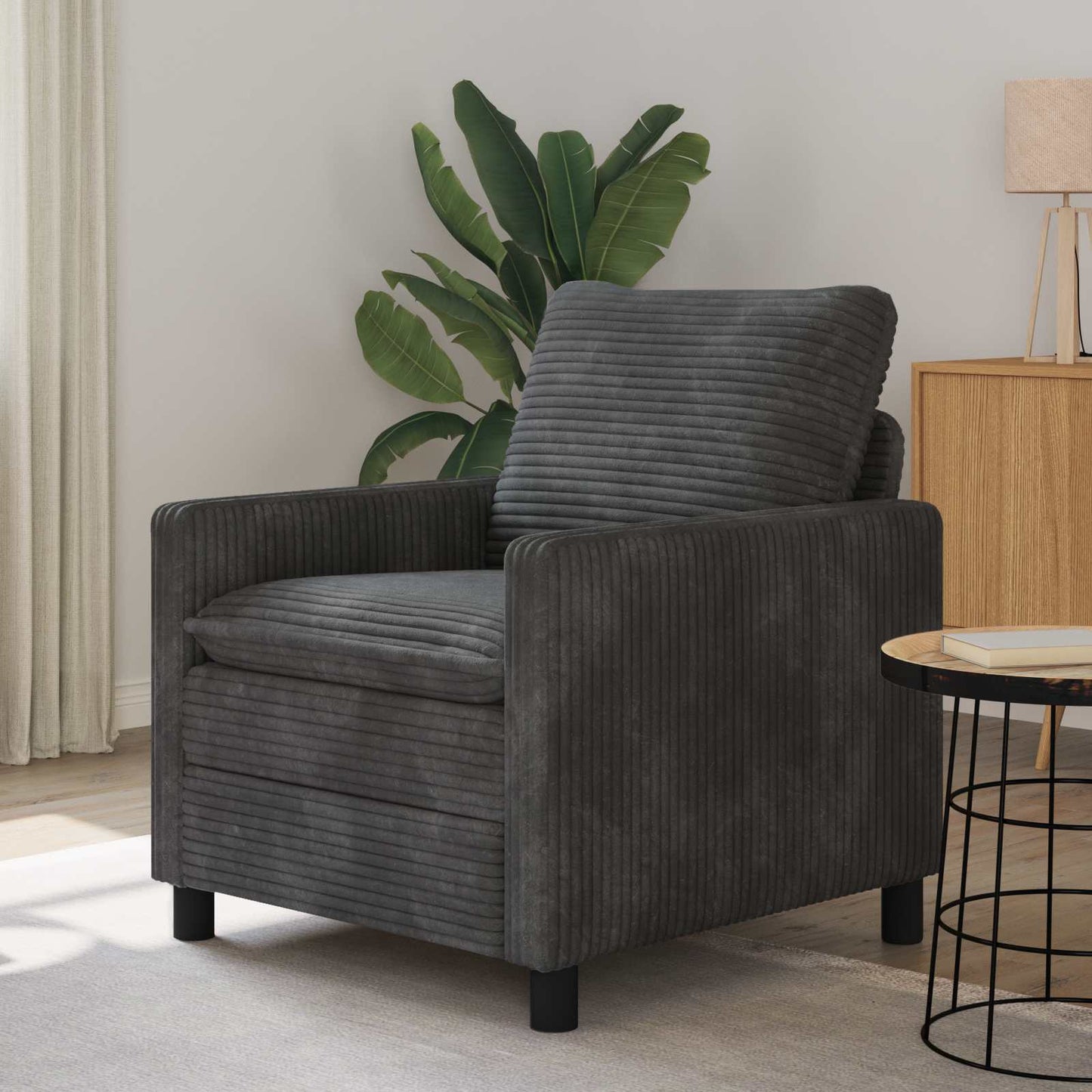 vidaXL Καναπές Σκούρο Γκρι 76 x 81 x 87,5 εκ Πολυεστέρας