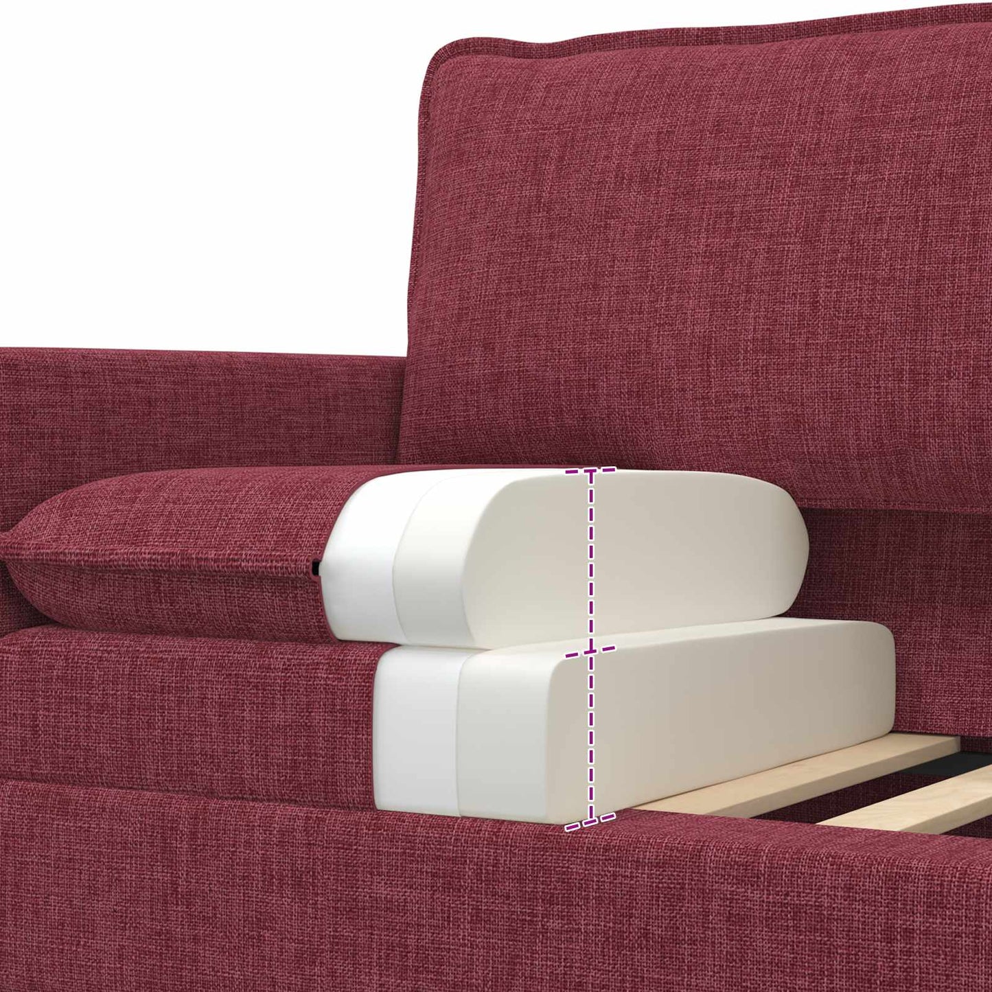vidaXL Καναπές Κόκκινο 126 x 81 x 87,5 εκ Ύφασμα