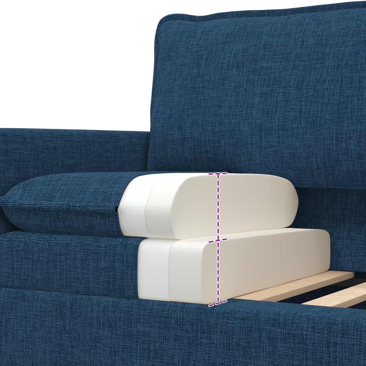 vidaXL Καναπές Μπλε 126 x 81 x 87,5 εκ Ύφασμα