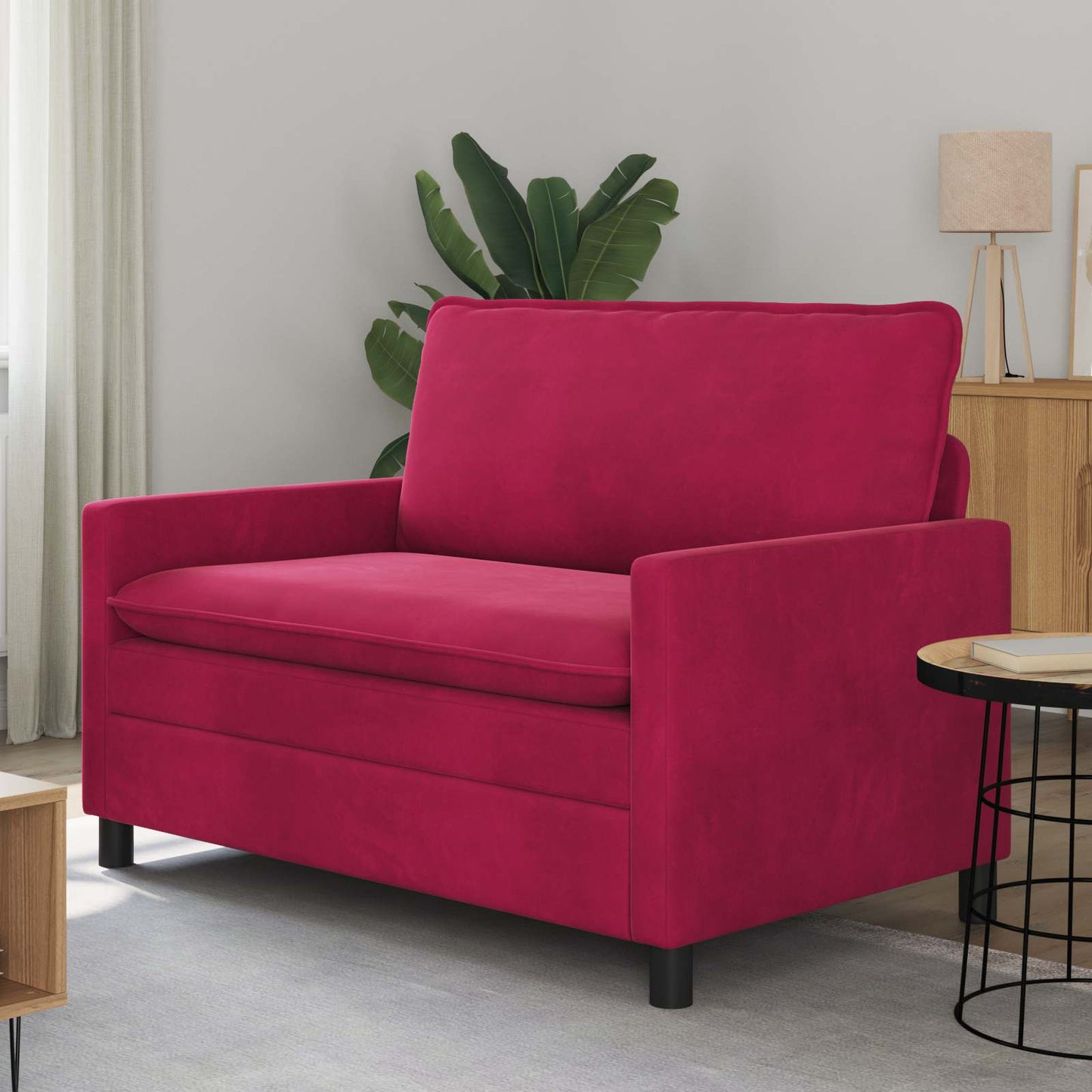 vidaXL Καναπές Κόκκινο 126 x 81 x 87,5 εκ Βελούδο