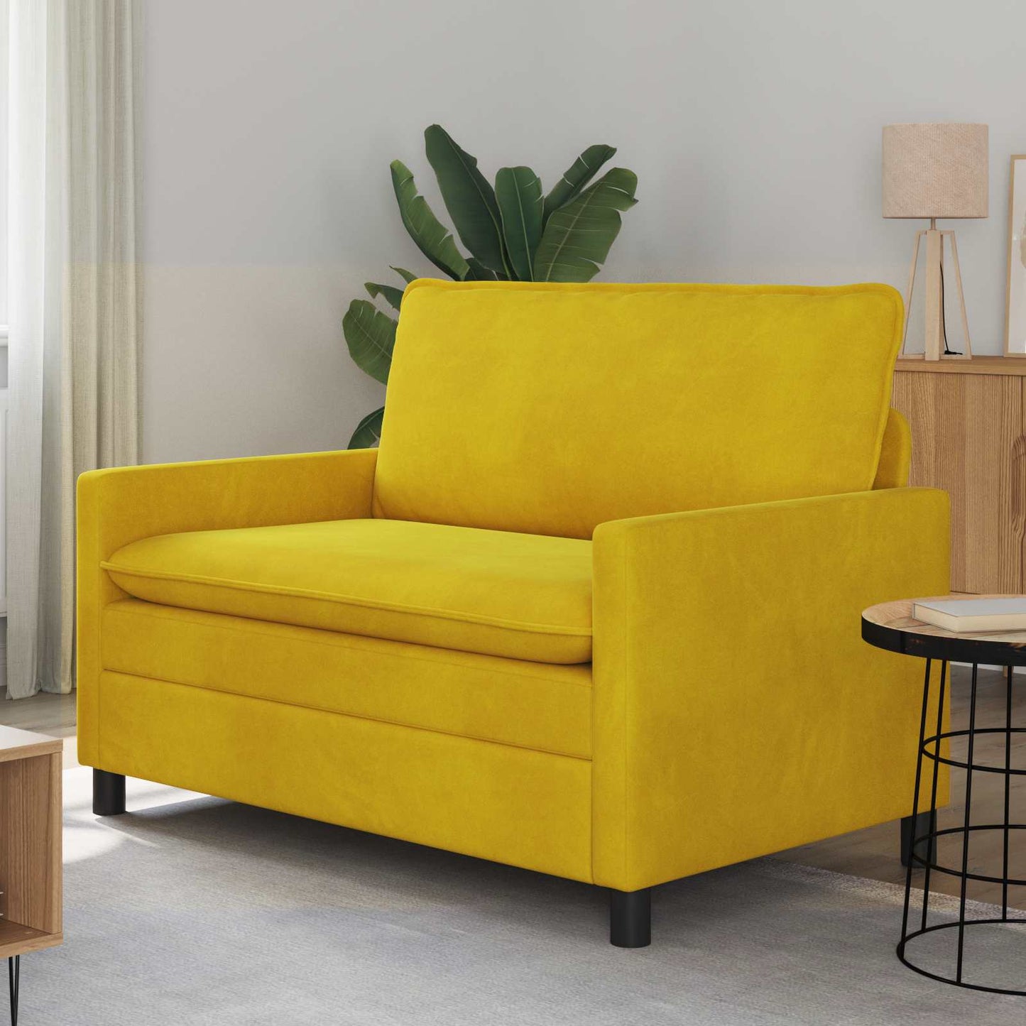 vidaXL Καναπές Κίτρινο 126 x 81 x 87,5 εκ Βελούδο