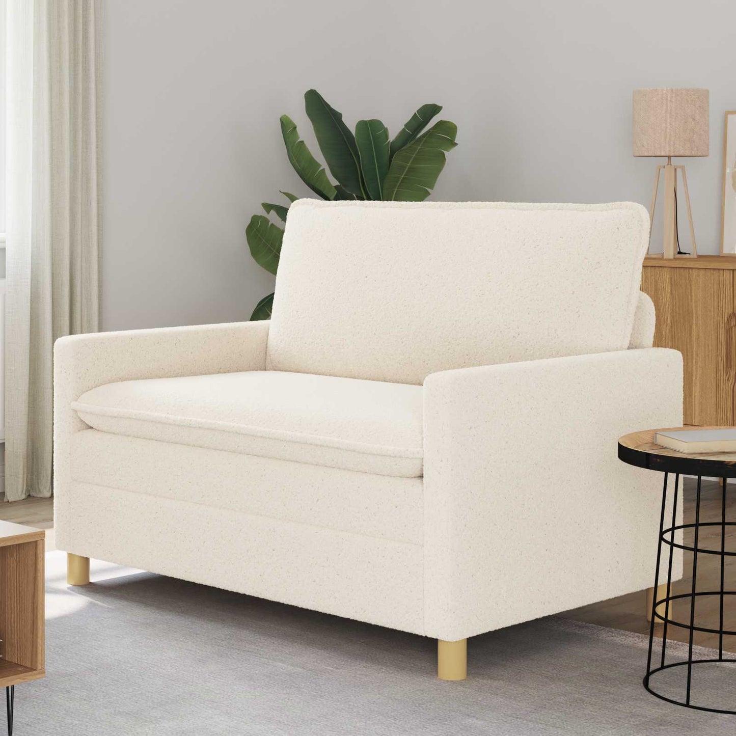vidaXL Καναπές Κρεμ 126 x 81 x 87,5 εκ Ύφασμα
