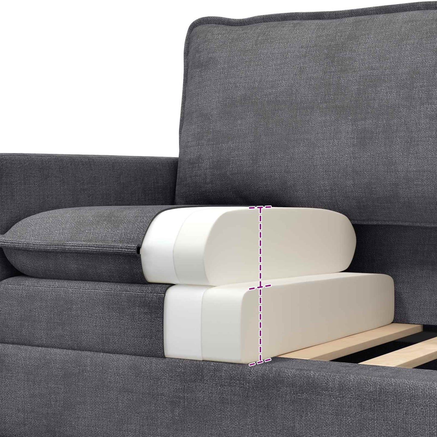 vidaXL Καναπές Σκούρο Γκρι 126 x 81 x 87,5 εκ Πολυεστέρας