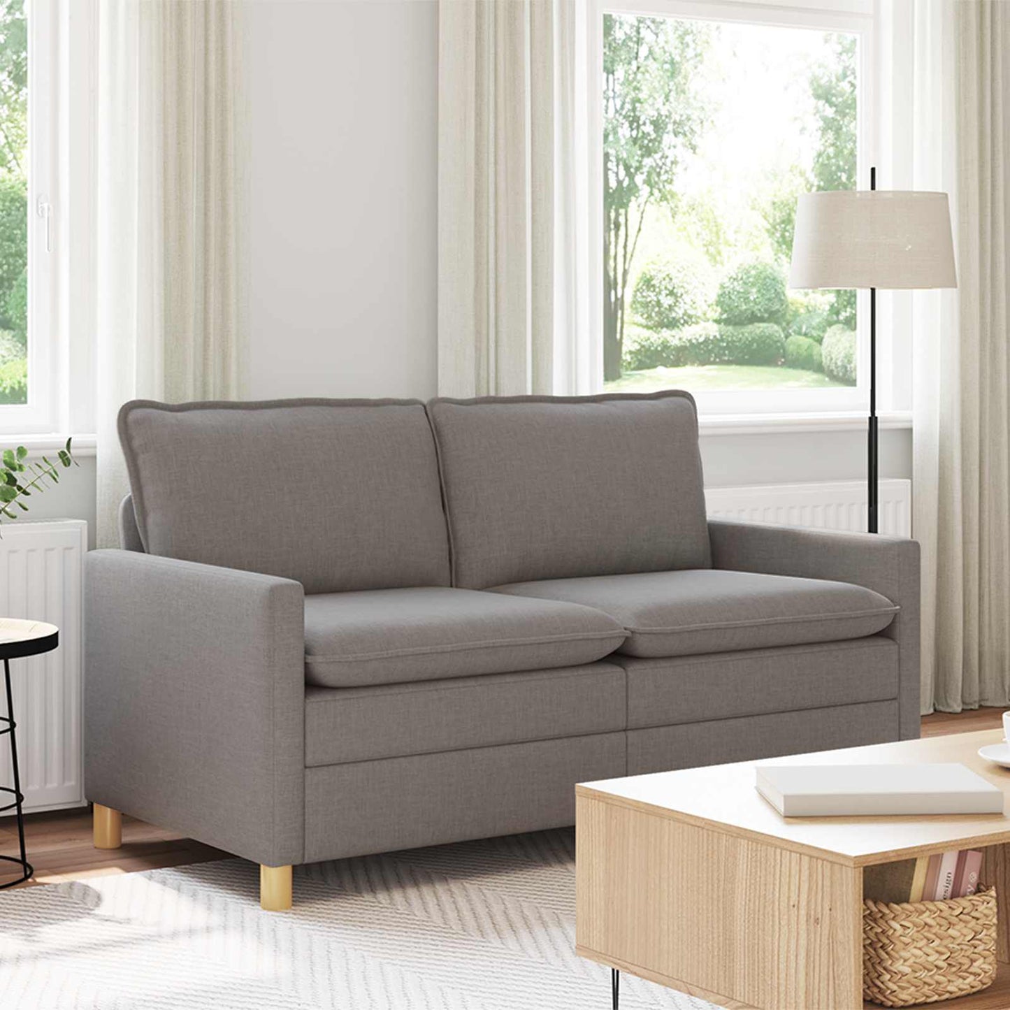 vidaXL Καναπές Taupe 156 x 81 x 87,5 εκ Ύφασμα