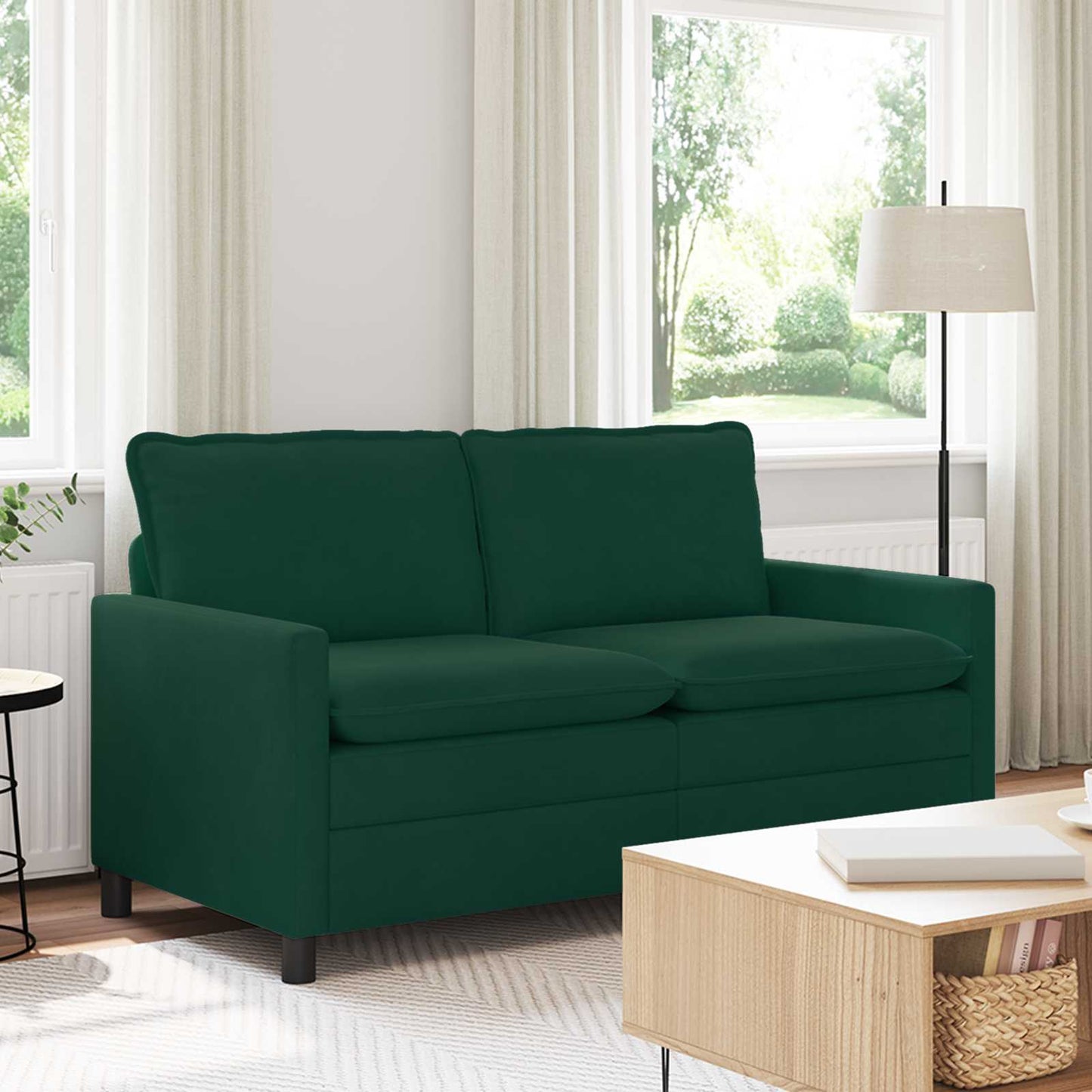vidaXL Καναπές Σκούρο Πράσινο 156 x 81 x 87,5 εκ Βελούδο