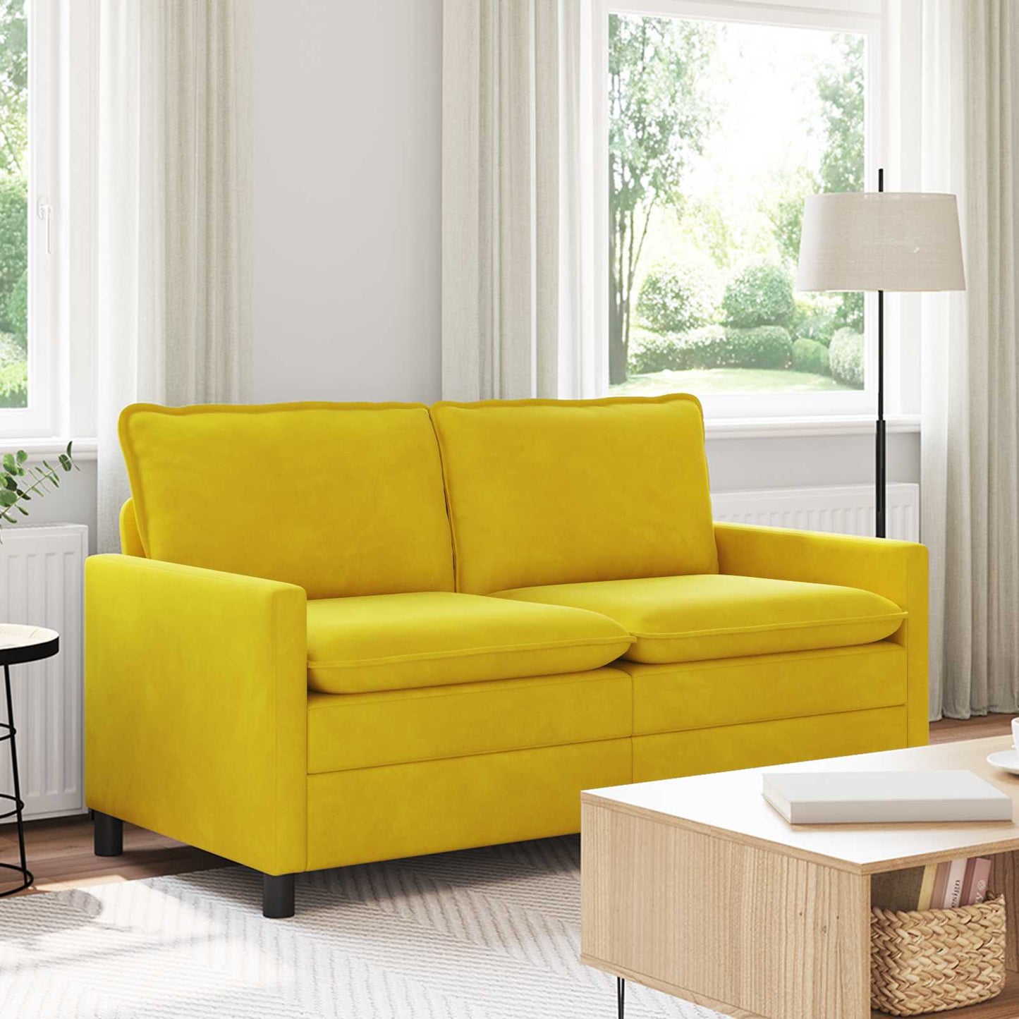 vidaXL Καναπές Κίτρινο 156 x 81 x 87,5 εκ Βελούδο