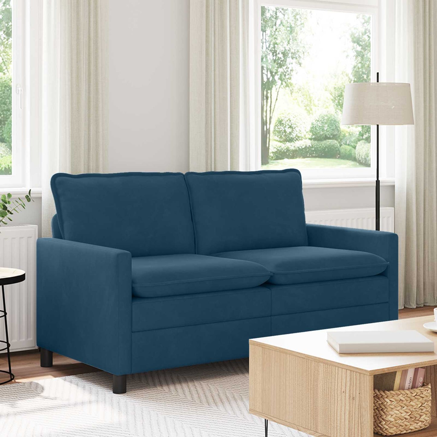 vidaXL Καναπές Μπλε 156 x 81 x 87,5 εκ Βελούδο