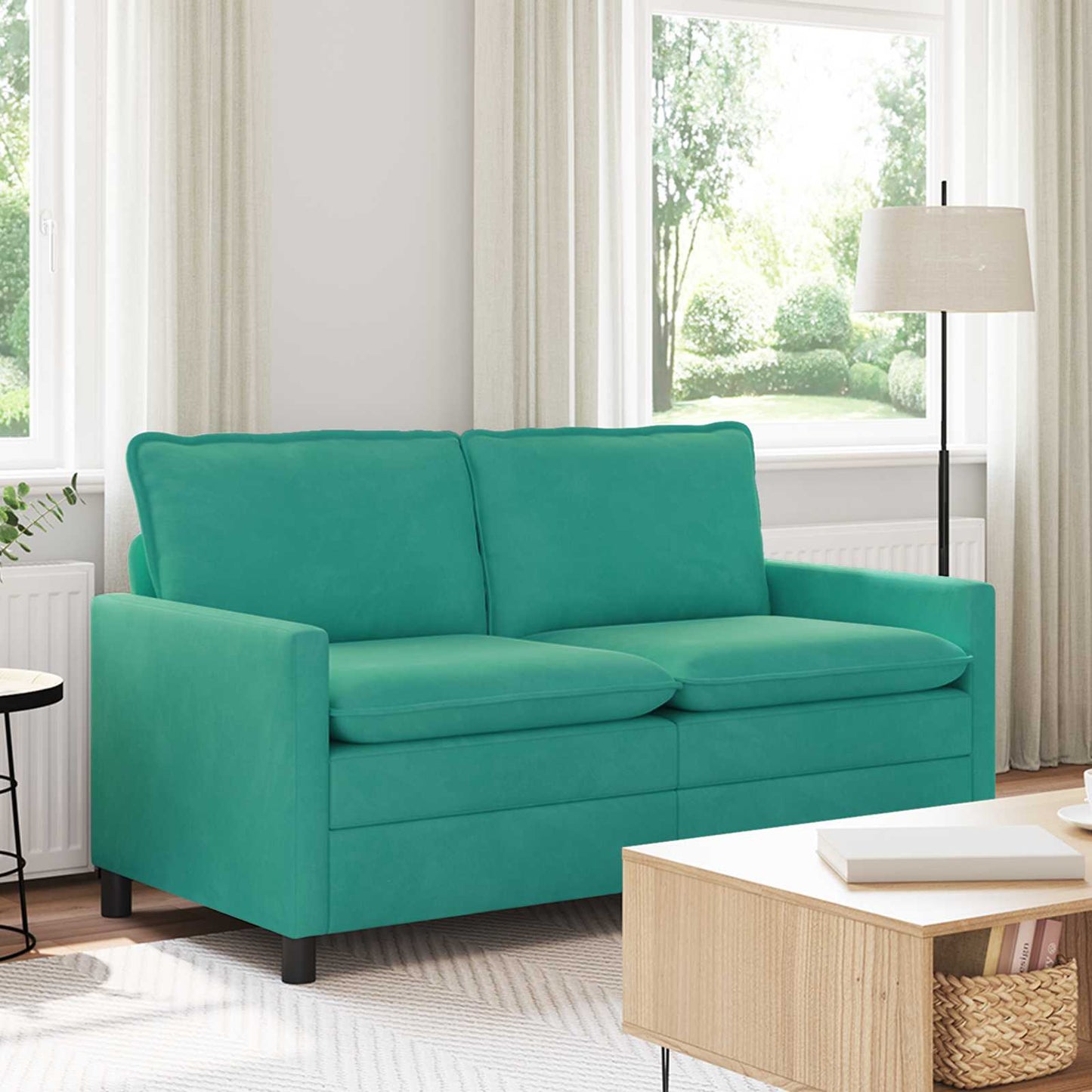 vidaXL Καναπές Τιρκουάζ 156 x 81 x 87,5 εκ Βελούδο