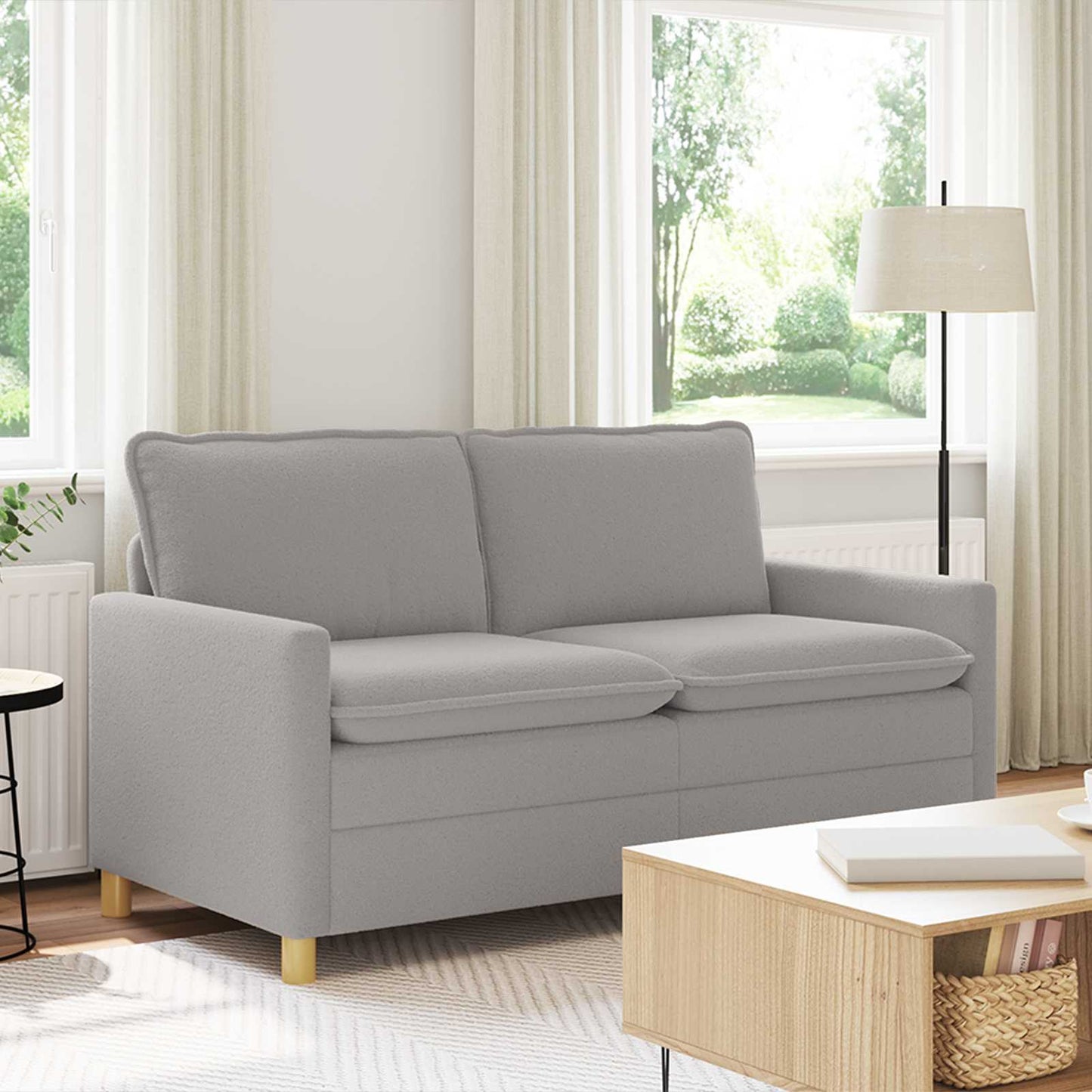 vidaXL Καναπές Ανοιχτό γκρι 156 x 81 x 87,5 εκ Ύφασμα