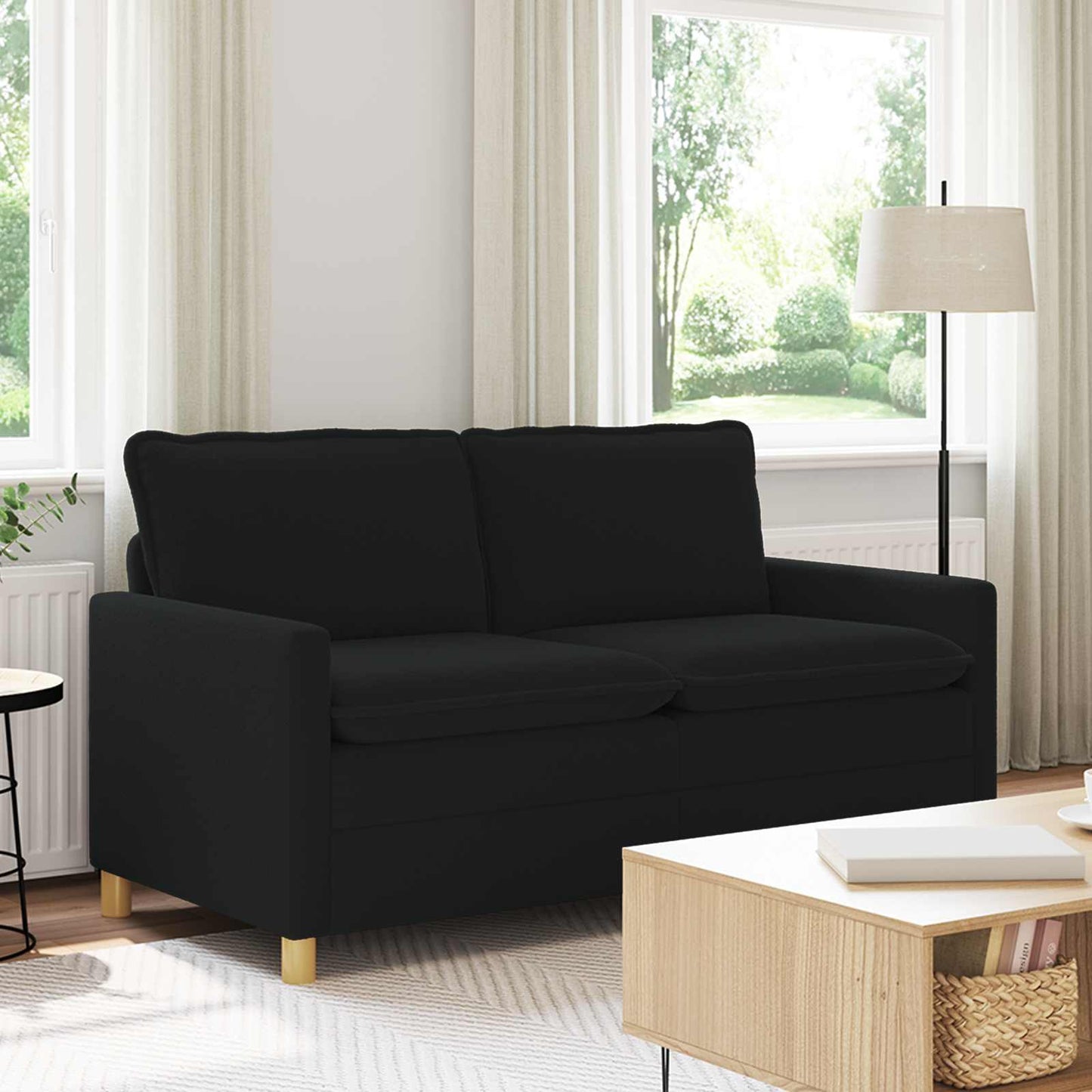 vidaXL Καναπές Μαύρο 156 x 81 x 87,5 εκ Ύφασμα