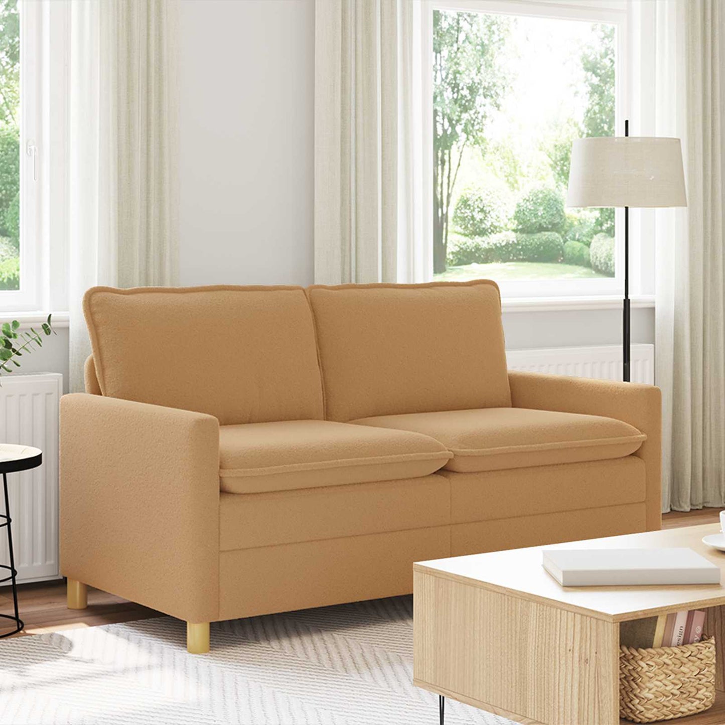 vidaXL Καναπές Μπεζ 156 x 81 x 87,5 εκ Ύφασμα